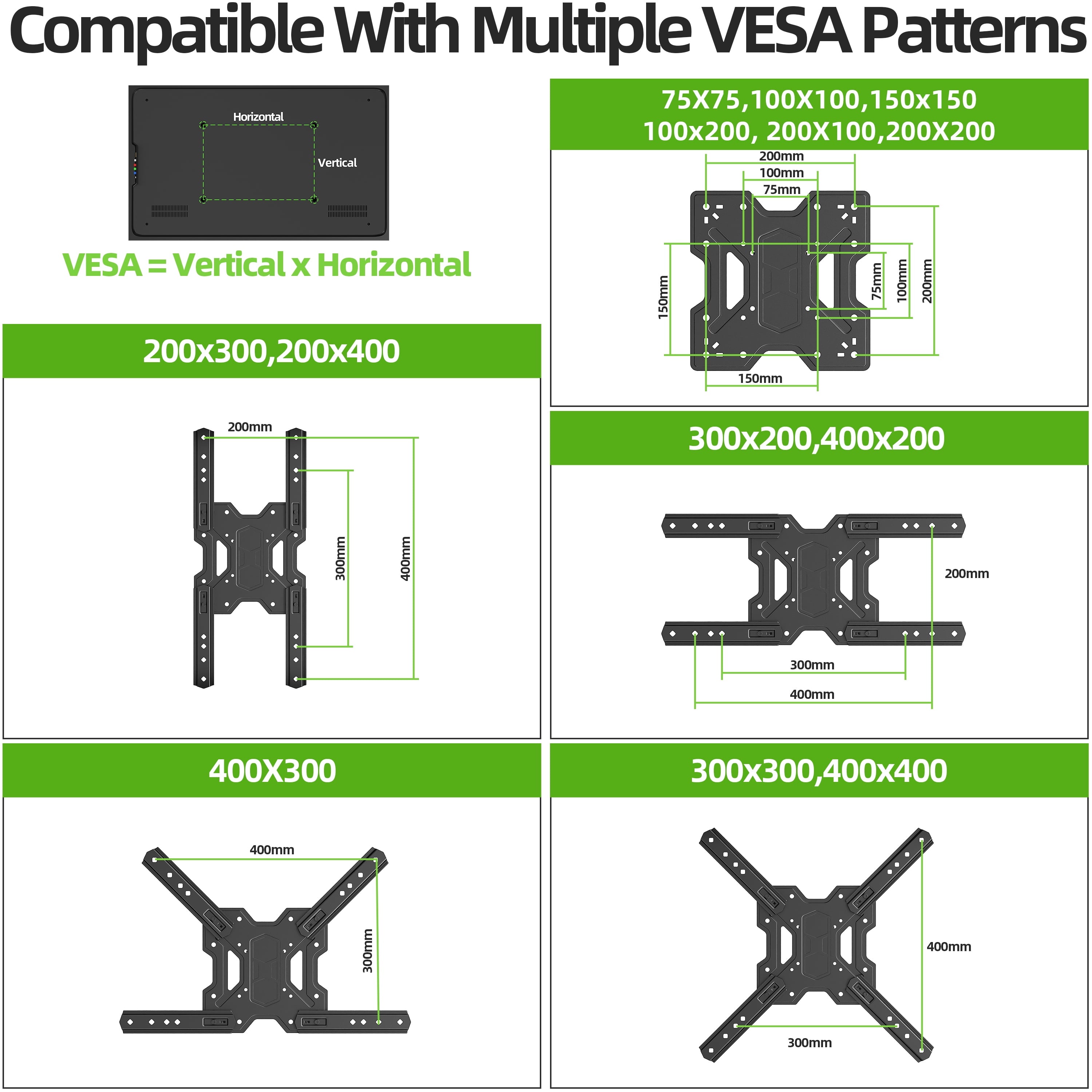 Full Motion TV Wall Mount Bracket with Swivel Arm for 23 to 55 Inch Tvs, Holds up to 77 Lbs