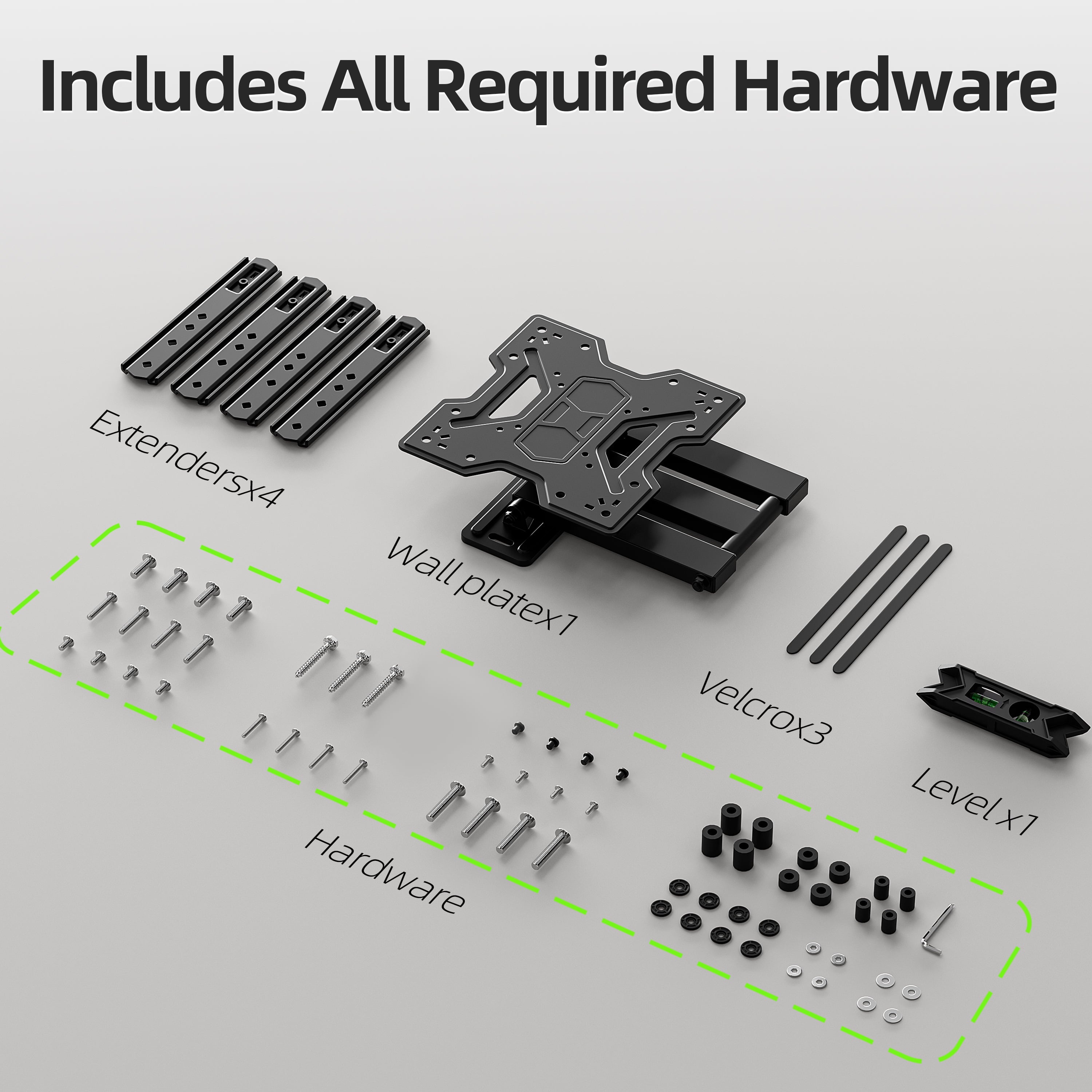 Full Motion TV Wall Mount Bracket with Swivel Arm for 23 to 55 Inch Tvs, Holds up to 77 Lbs
