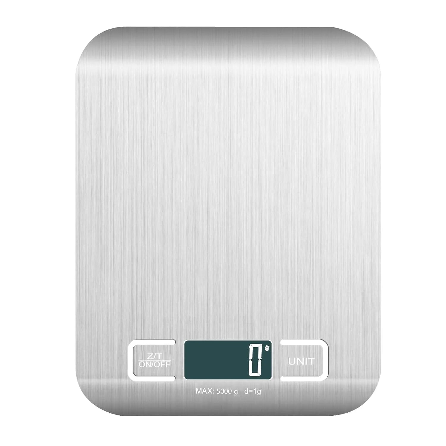 Food Scale Digital Kitchen Scale with 1G/0.05Oz Precise Graduation, 5 Units LCD Display Scale for Cooking/Baking in KG, G, Oz, Ml, and Lb, Easy Clean Stainless Steel and Tempered Glass