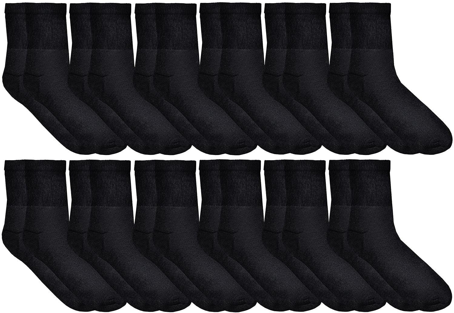 12 Pairs Value Pack of Men and Women Diabetic Nephropathy and Edema Ankle, Ring Spun Cotton Socks