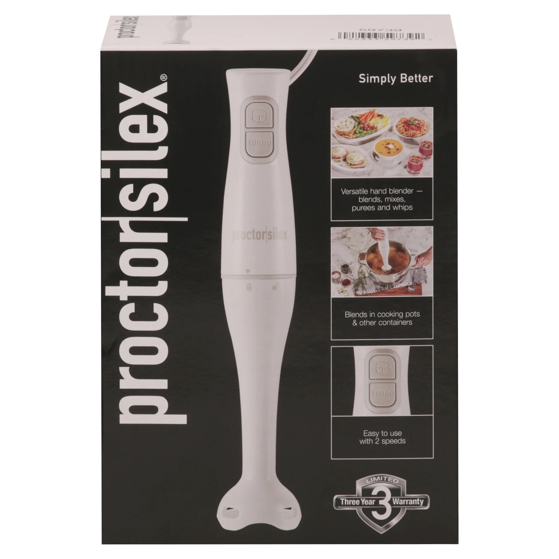 2-Speed Immersion Hand Blender for Kitchen, White