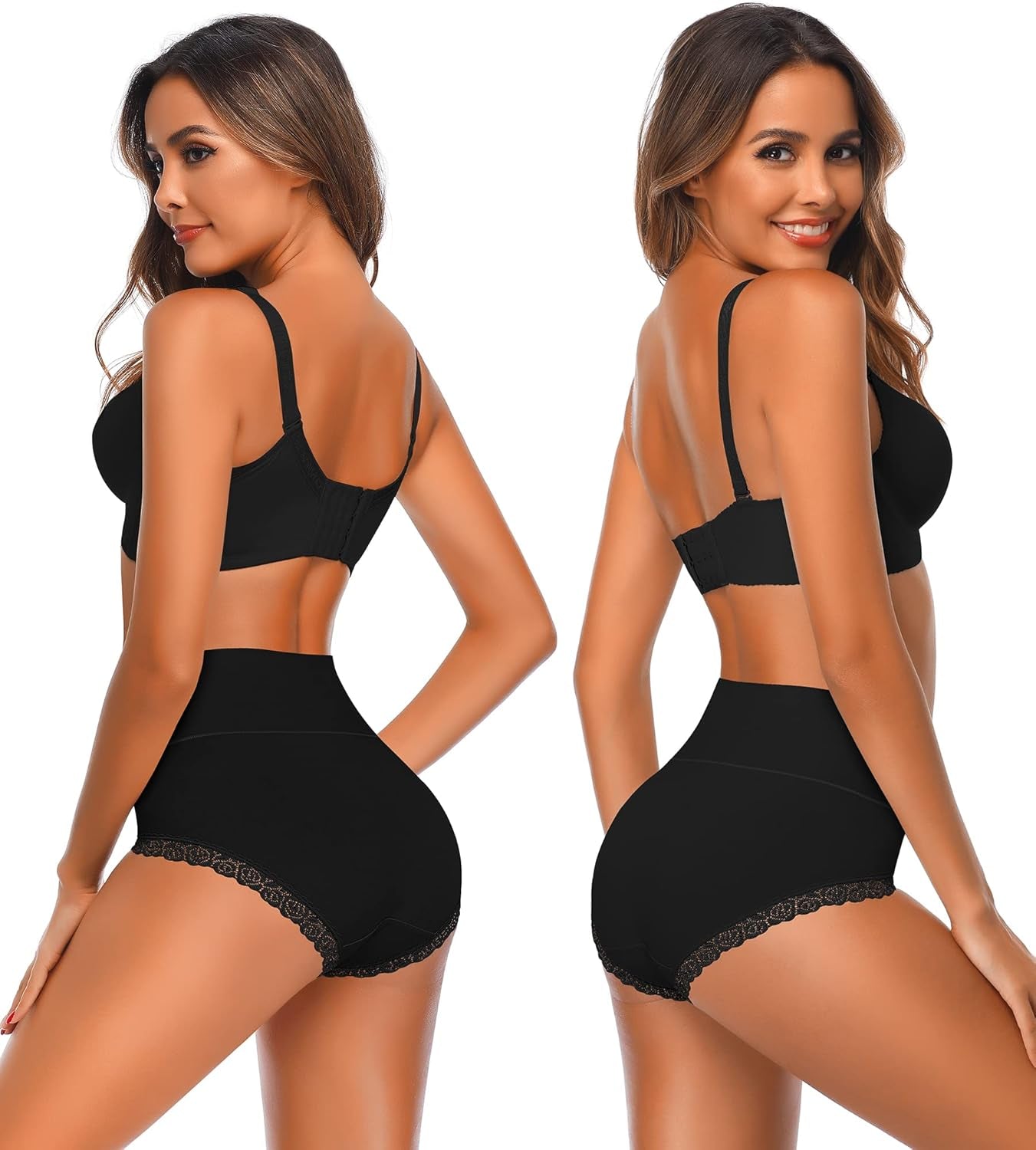 Women'S Cotton Underwear,Ladies Soft Stretch Tummy Control Comfy No Muffin Panties Boyshorts