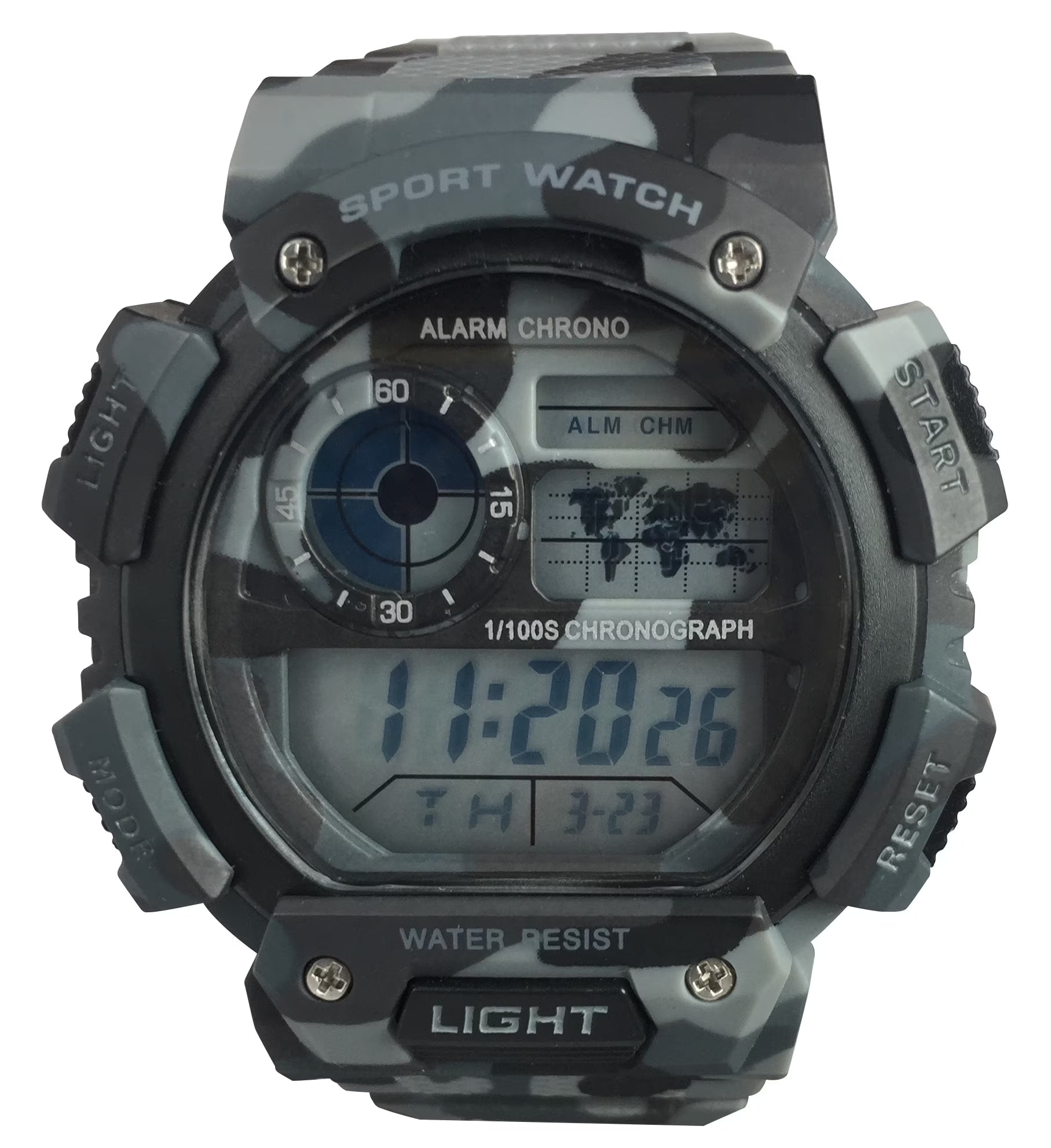 Men'S Digital Sport Wristwatch Plastic Strap