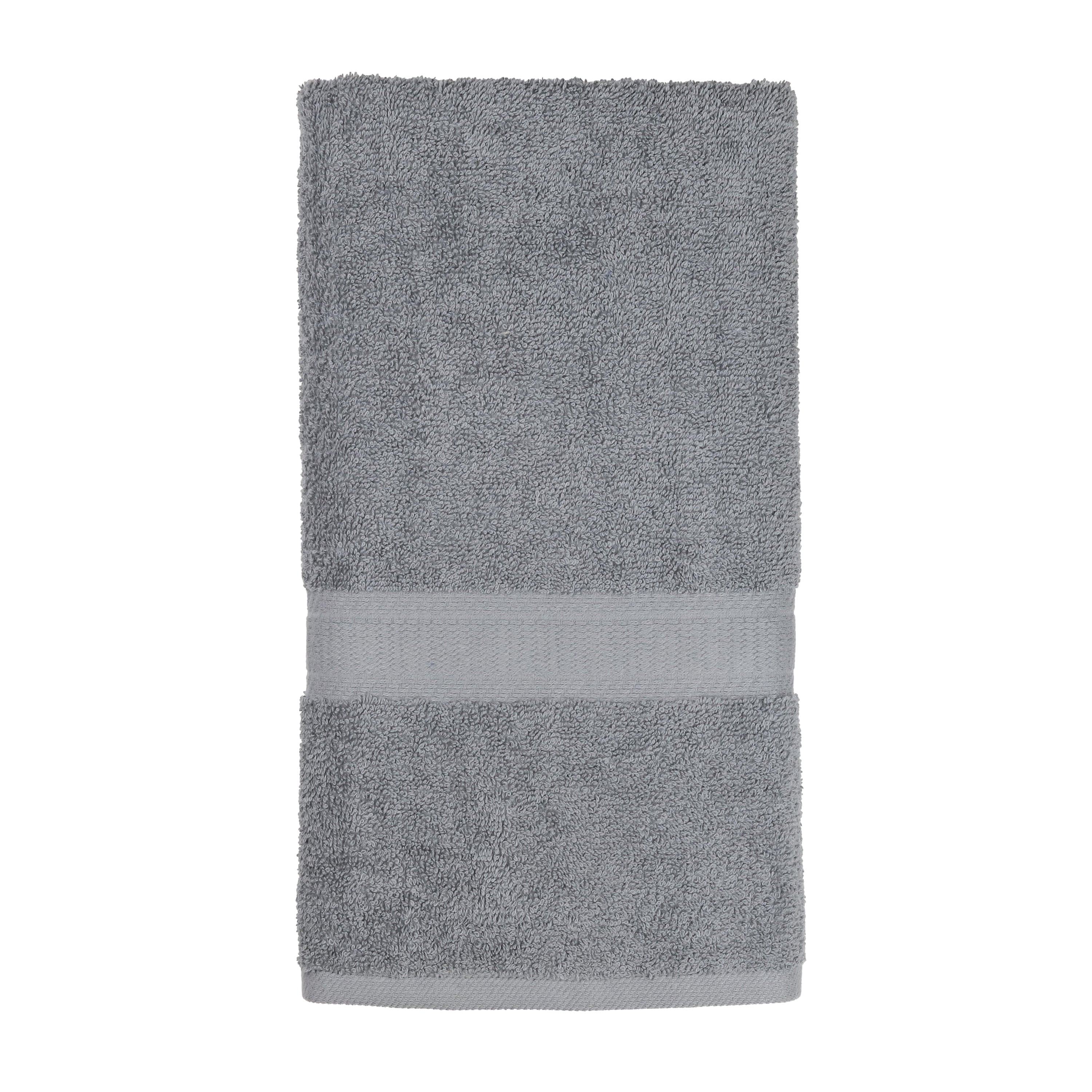 (4 Pack)  100% Cotton Hand Towel, Super Soft and Highly Absorbent Basic Solid Premium Hand Towel for Bathroom, Hotels, Spa and Gym – Grey