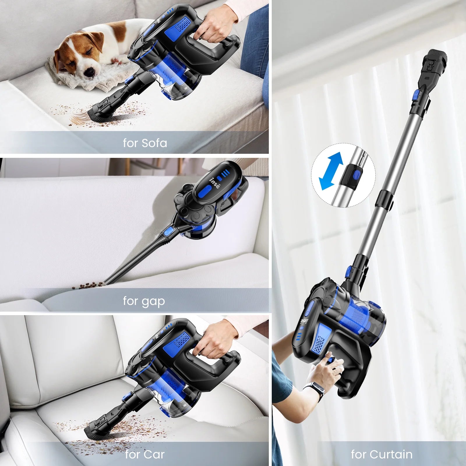 Cordless Vacuum Cleaners, 6-In-1 Lightweight Stick Vacuum for Hardwood Floor Carpet Pet Hair, V770