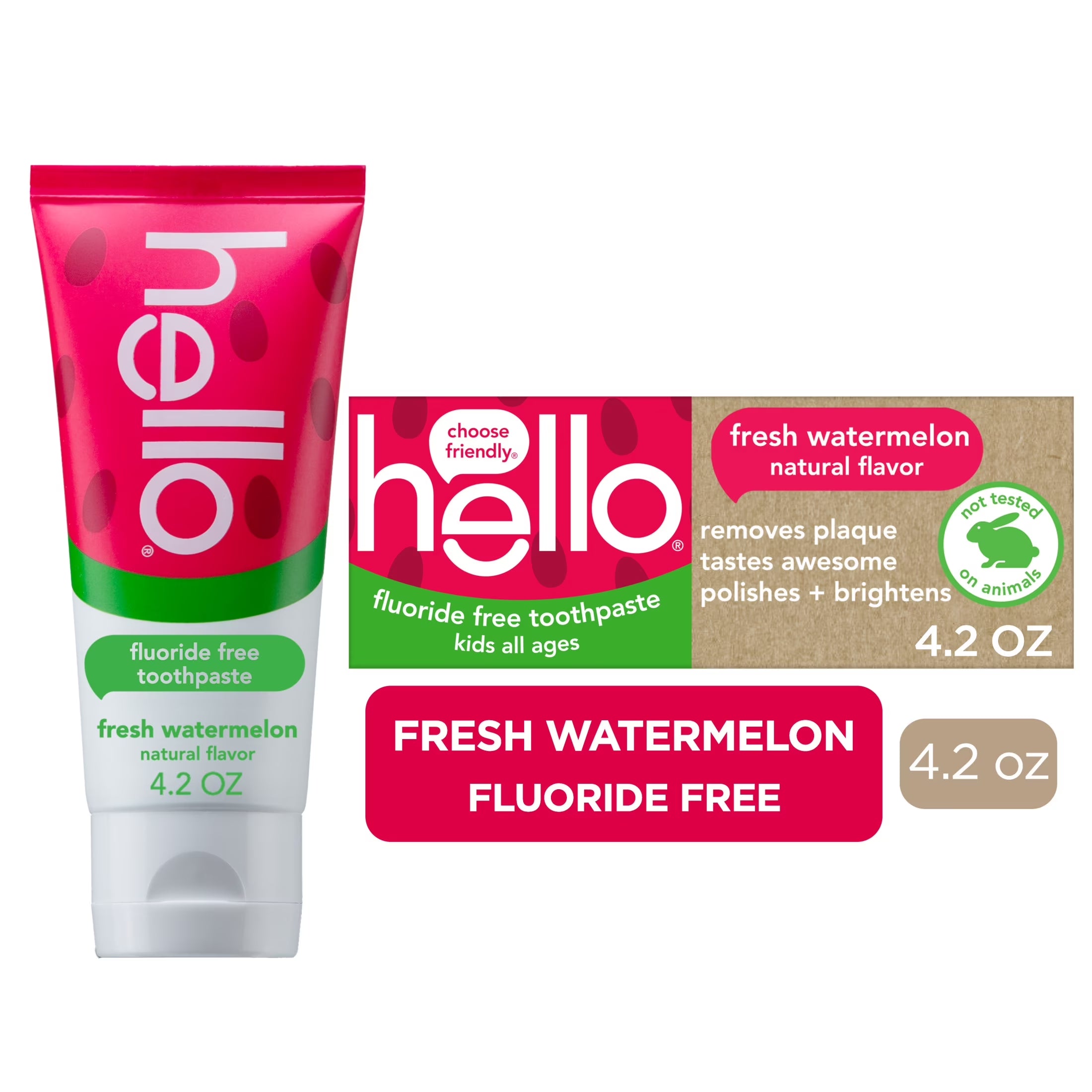 Fresh Watermelon Fluoride Free Kids Toothpaste, 4.2 Oz Tube