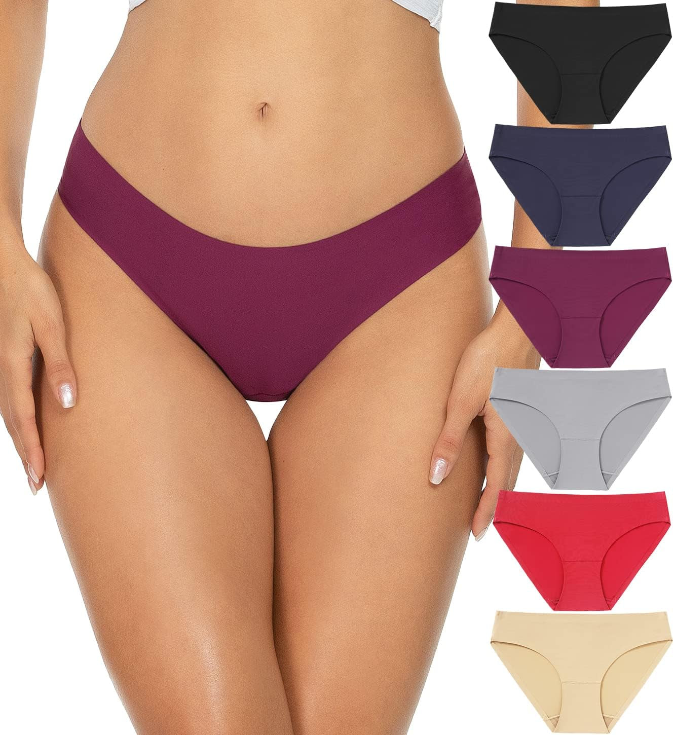 Women'S Seamless Underwear Bikini Panties Fashionable Invisible Panty Multiple Packs
