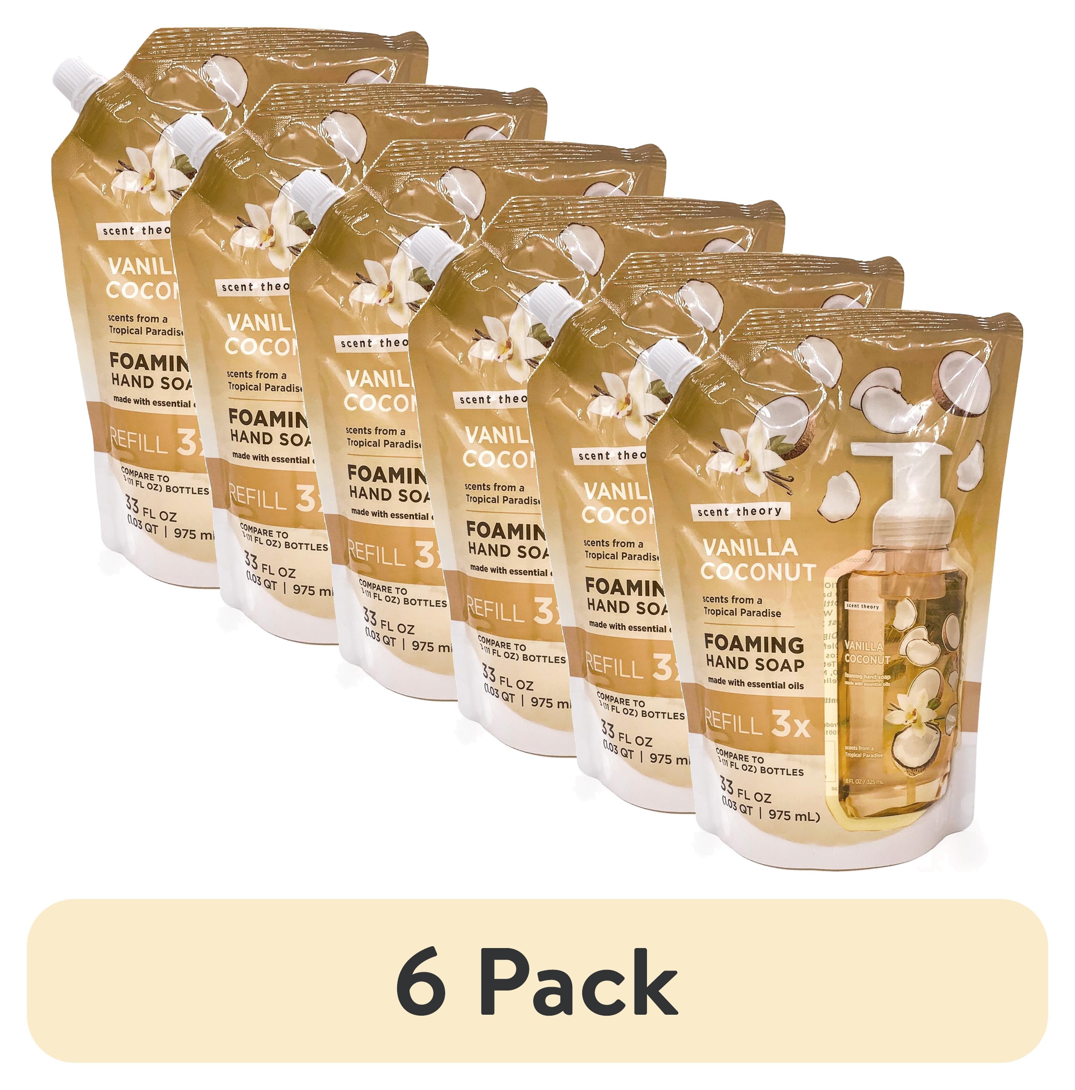 (6 Pack)  Foaming Hand Soap Refill, Vanilla Coconut, 33 Fl Oz Pouch