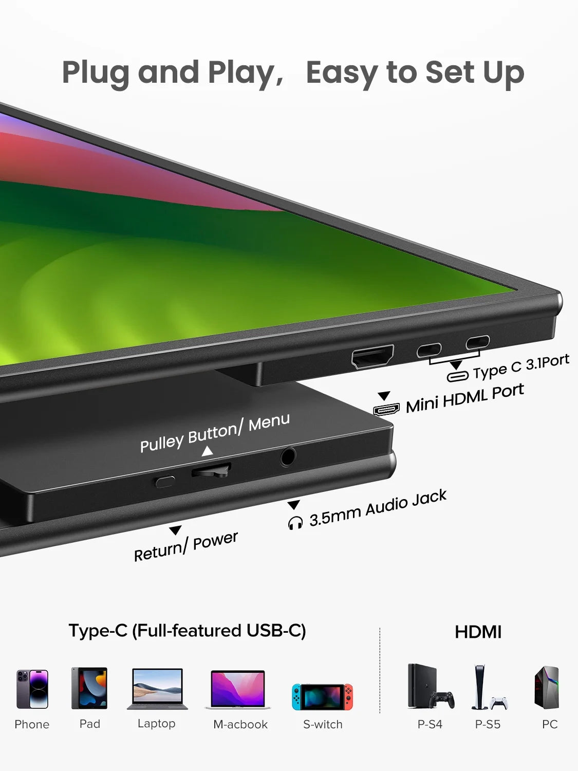 Umax 21 Touch - 21.5 Inch Computer Monitor 120Hz Touchscreen 1080P