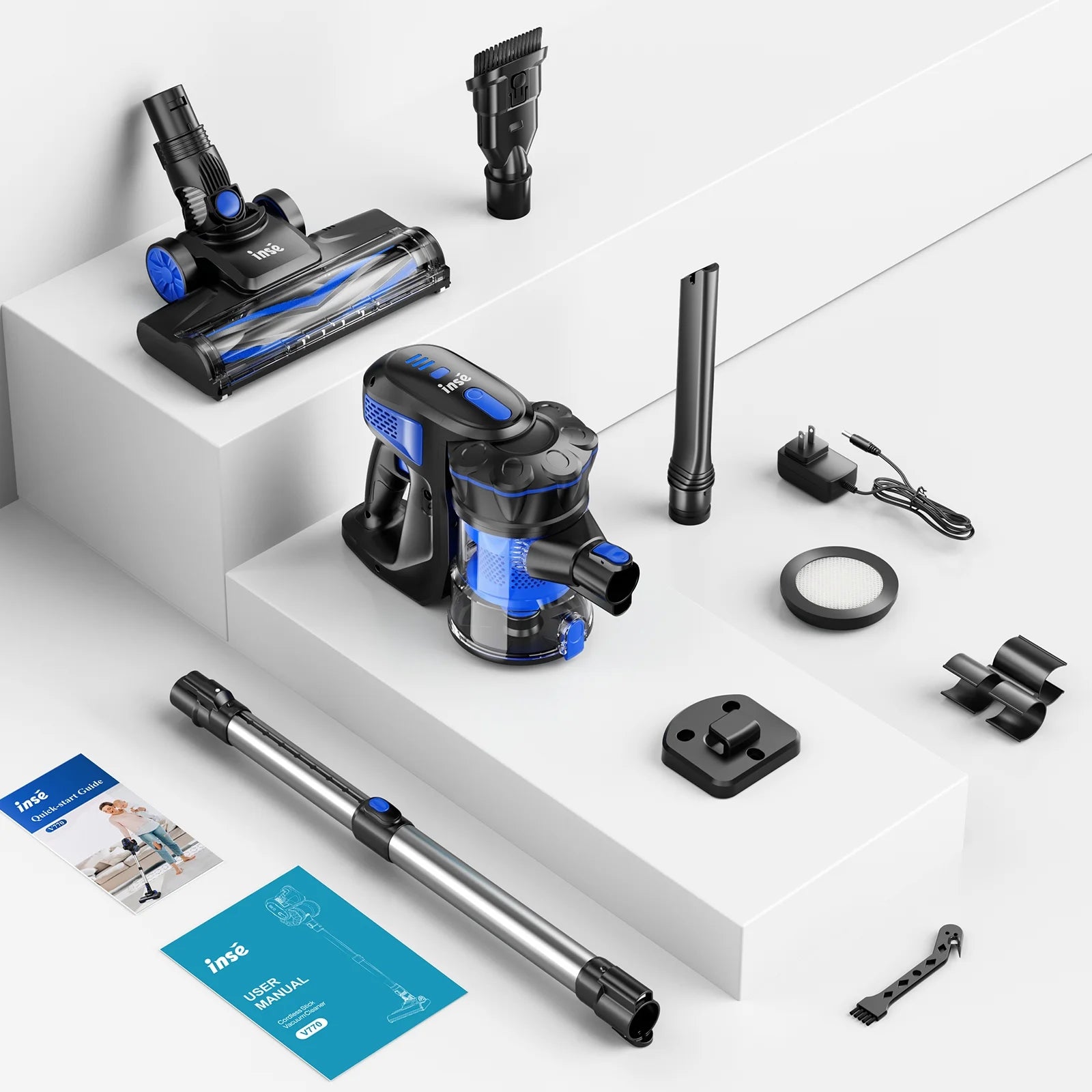 Cordless Vacuum Cleaners, 6-In-1 Lightweight Stick Vacuum for Hardwood Floor Carpet Pet Hair, V770