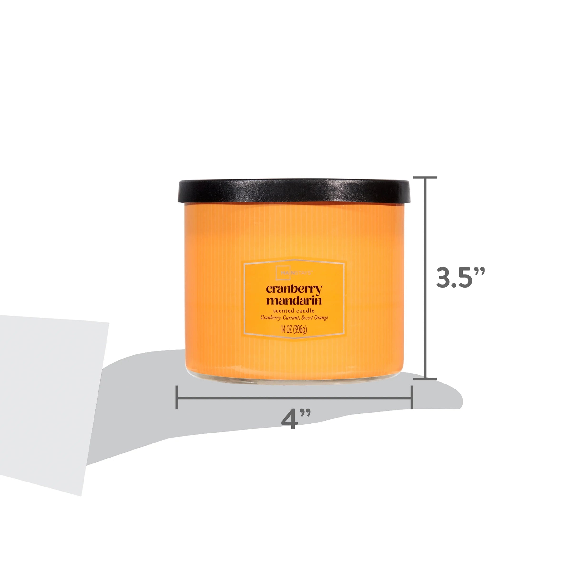 (1 Pack)  3-Wick Textured Wrapped Cranberry Mandarin Scented Candle, 14 Oz