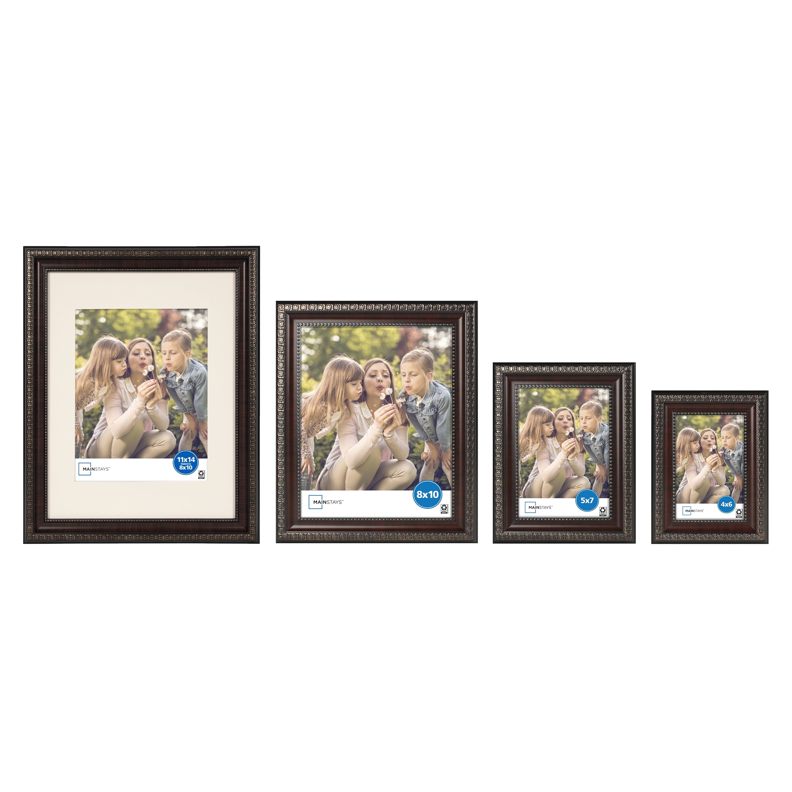 (2 Pack)  Mahogany 4X6 Tabletop Picture Frame
