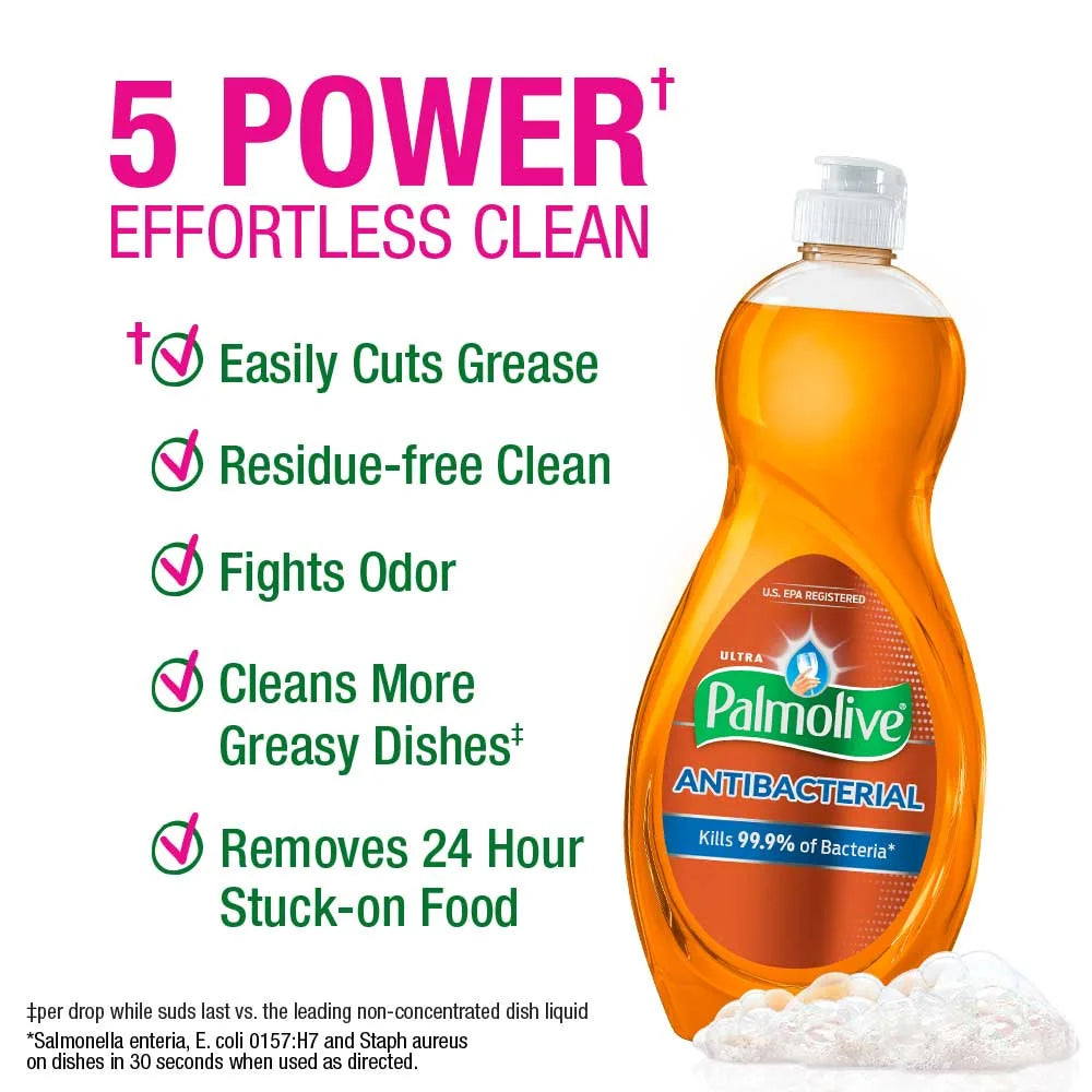 Ultra Dish Liquid Anti-Bacterial Orange -10Oz (5 Pack)
