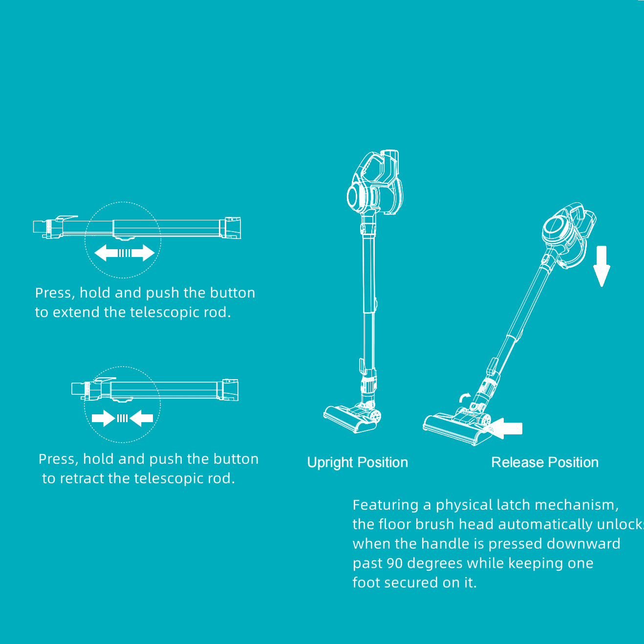 Cordless Stick Vacuum Cleaner Lightweight for Carpet Floor Pet Hair Home XL-618A