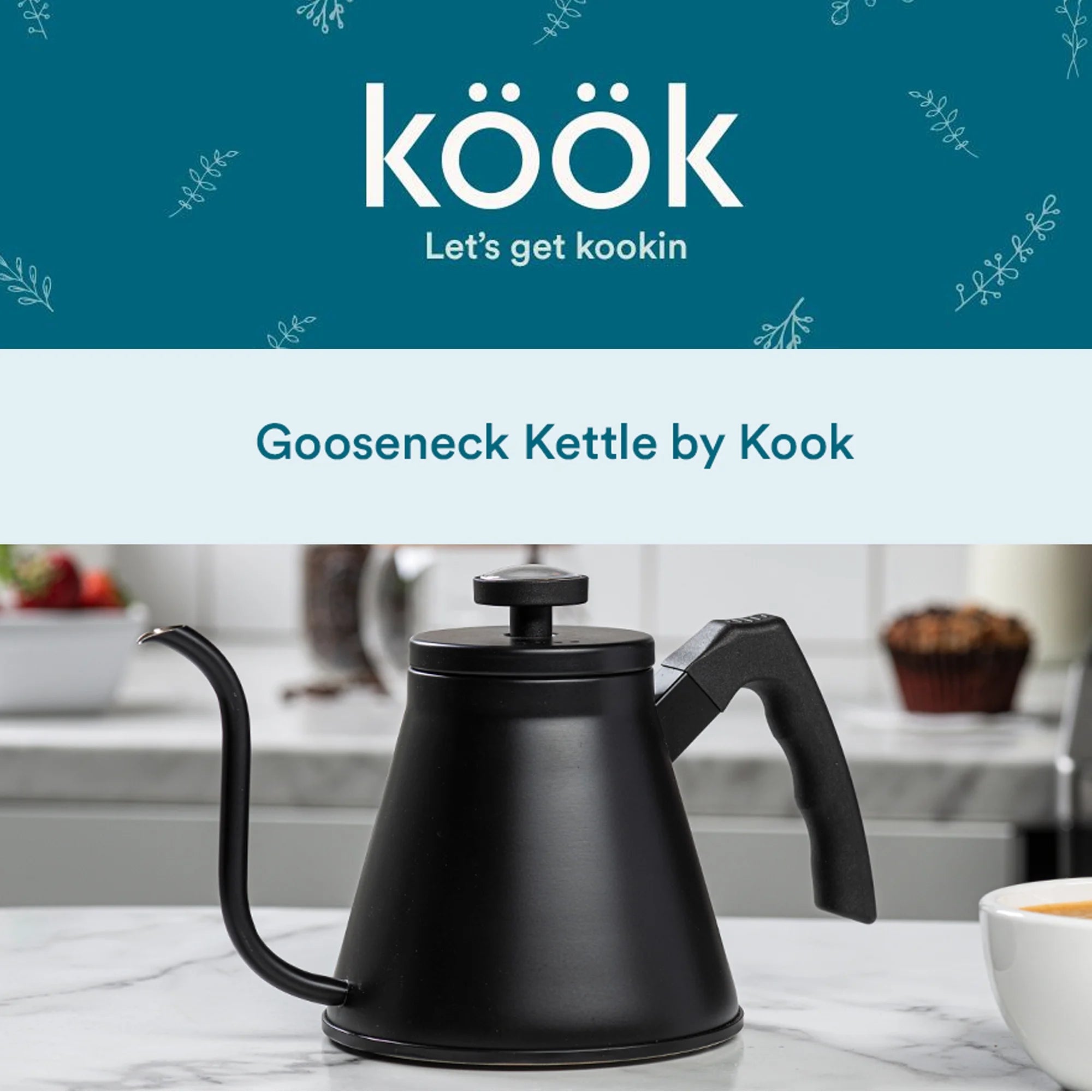 27 Oz Stainless Steel Stove Top Gooseneck Kettle with Temperature Thermometer