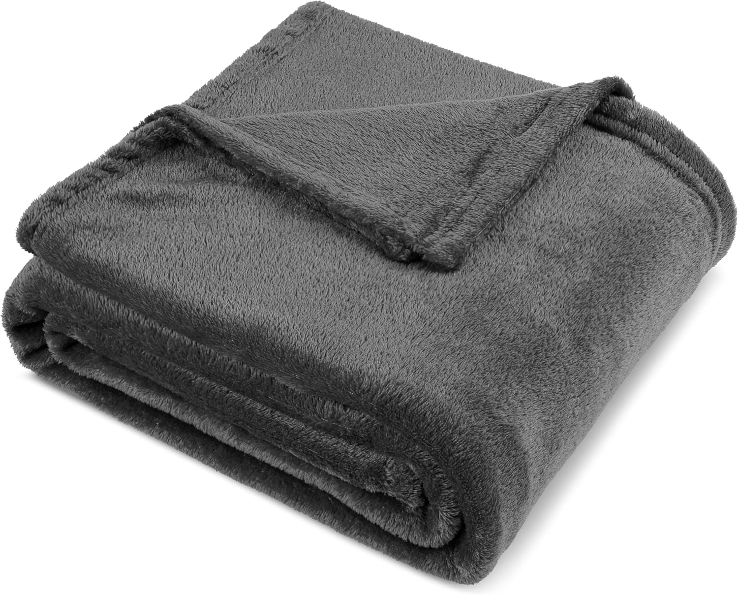 Grey Fleece Throw Blanket for Couch, Dark Charcoal Super Soft Fuzzy Flannel Throw for Sofa, Luxury Plush Microfiber Bed Blanket, Cozy Home Decorative Velvet Gift Blanket, 50X60