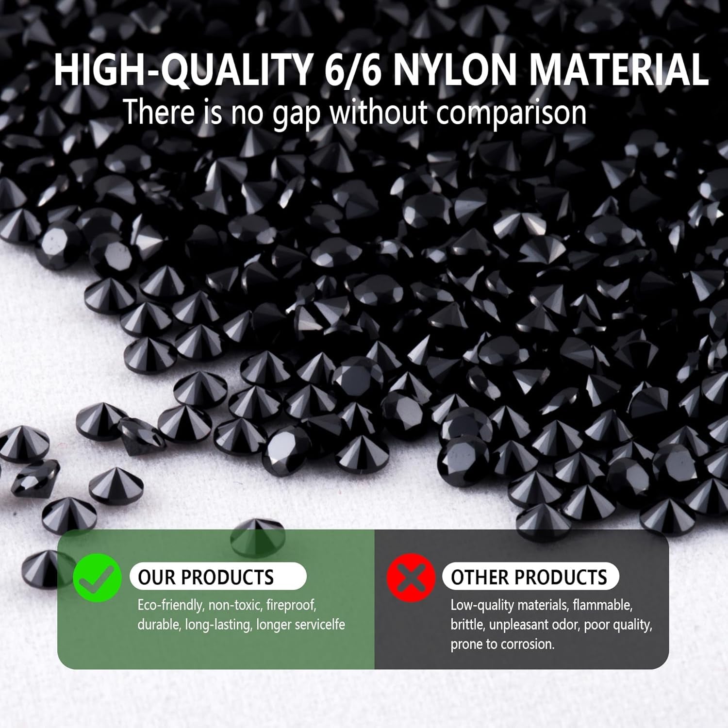 200Pcs Zip Ties 8 Inch Black, Heavy Duty Zip Tie, 50Lb Strength Cable Ties, Industrial Nylon Wire Tie Wraps for Garage and Workshop.