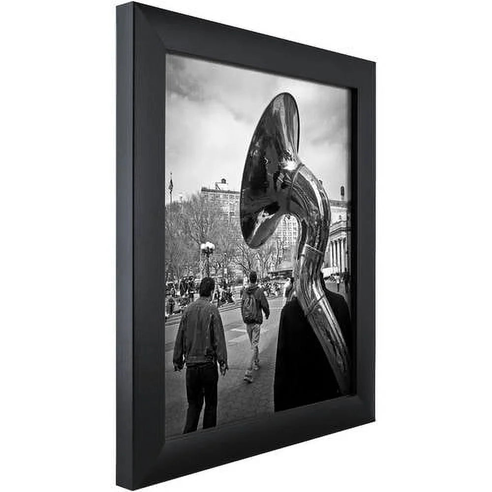 12X12 Picture Frame - Black Style 1"WB3 1 Inch MDF Moulding - Wall Display Frame for Art, Posters, or Photos