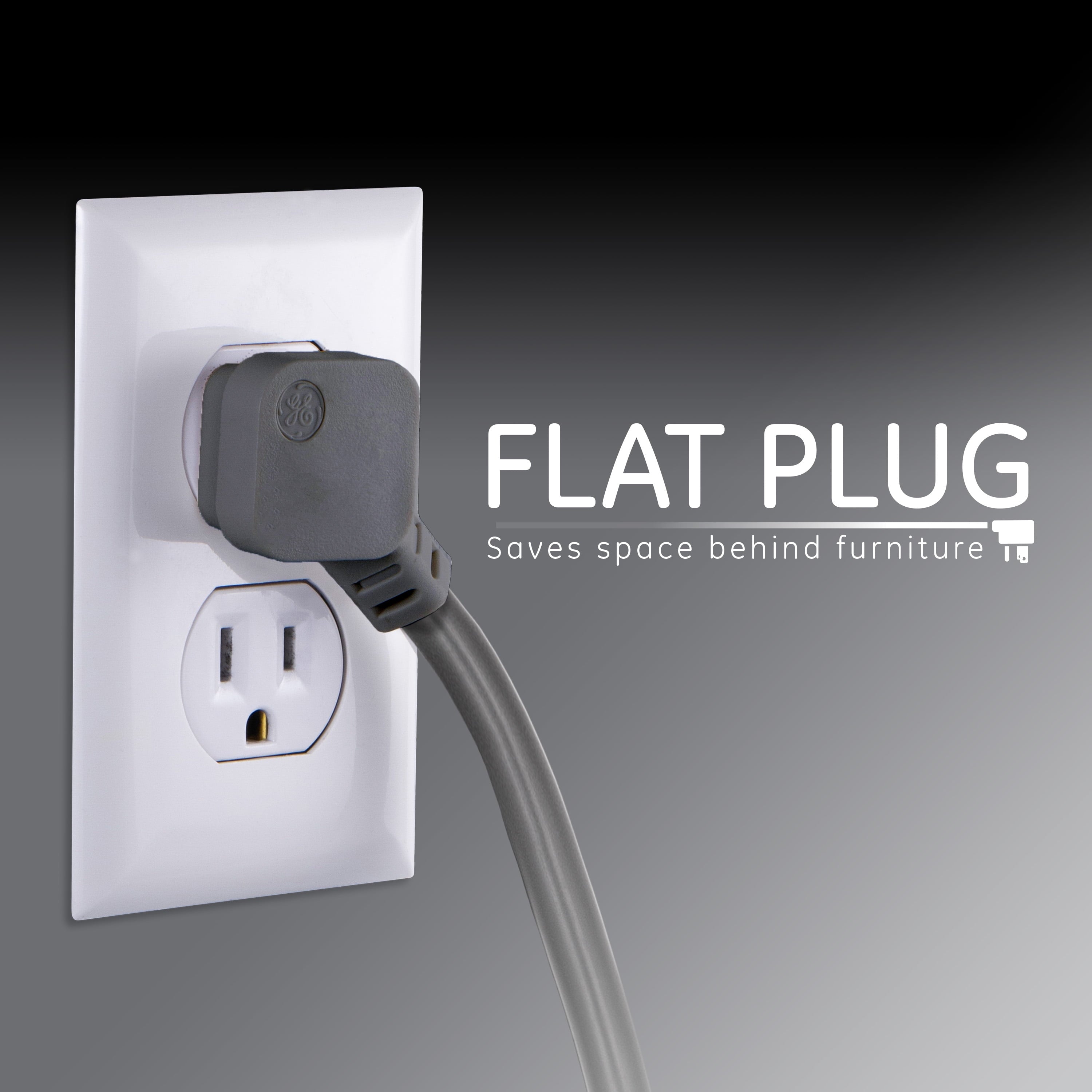 4Ft 7-Grounded Outlet Sur Protector, 2 USB, Gray - 53276