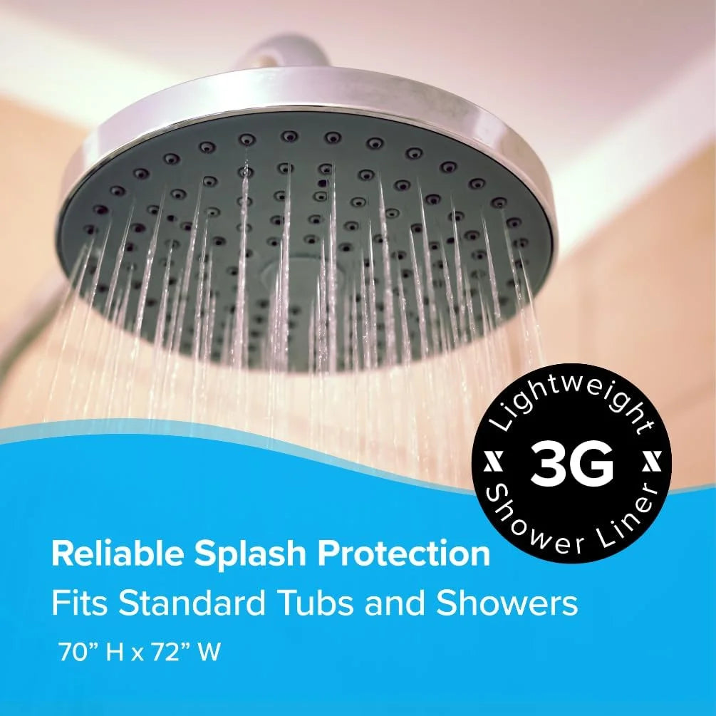 70 In. X 72 In. Lightweight PEVA Shower Liner, White