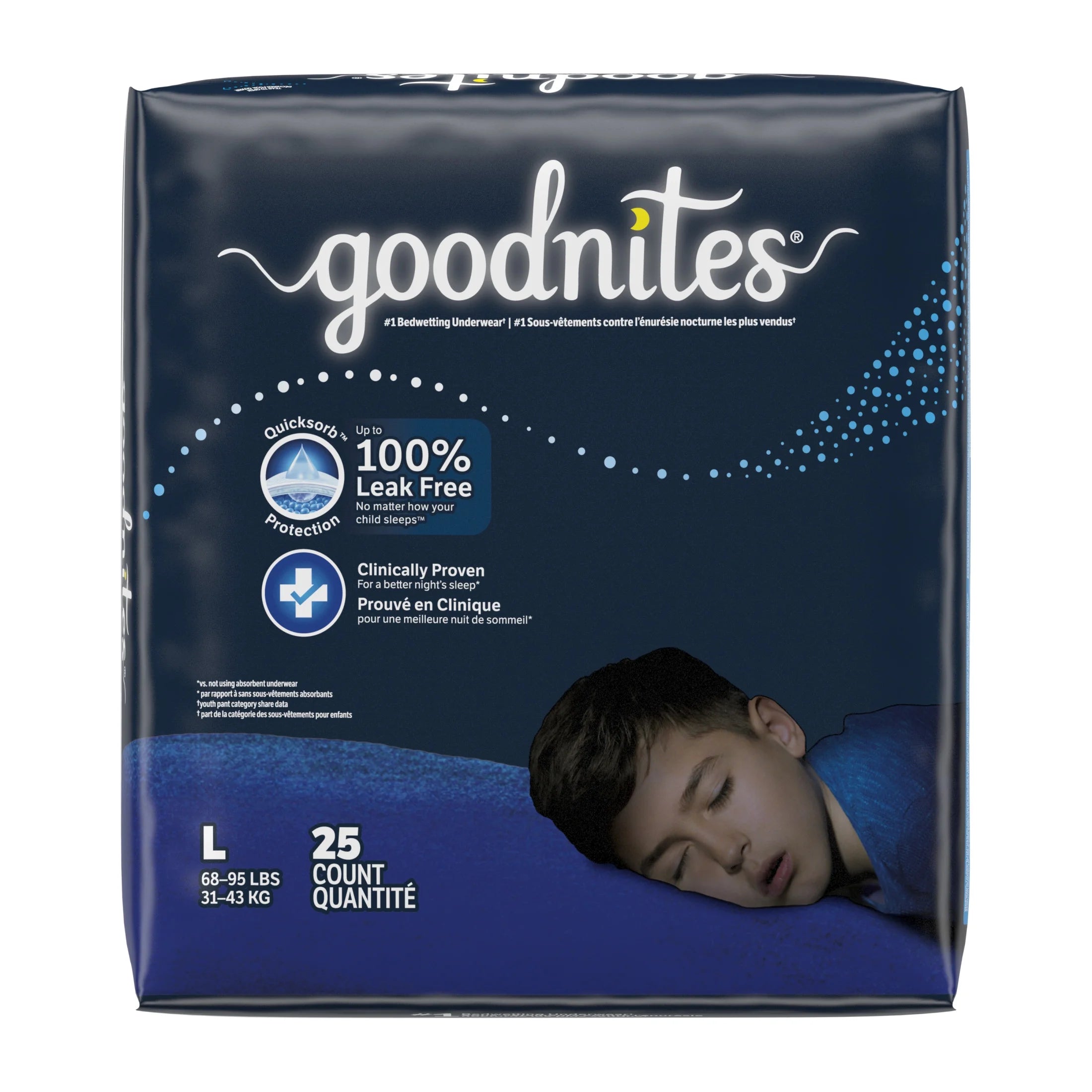 Bedwetting Underwear for Boys, L (68-95 Lbs), 75 Count (Select for More)