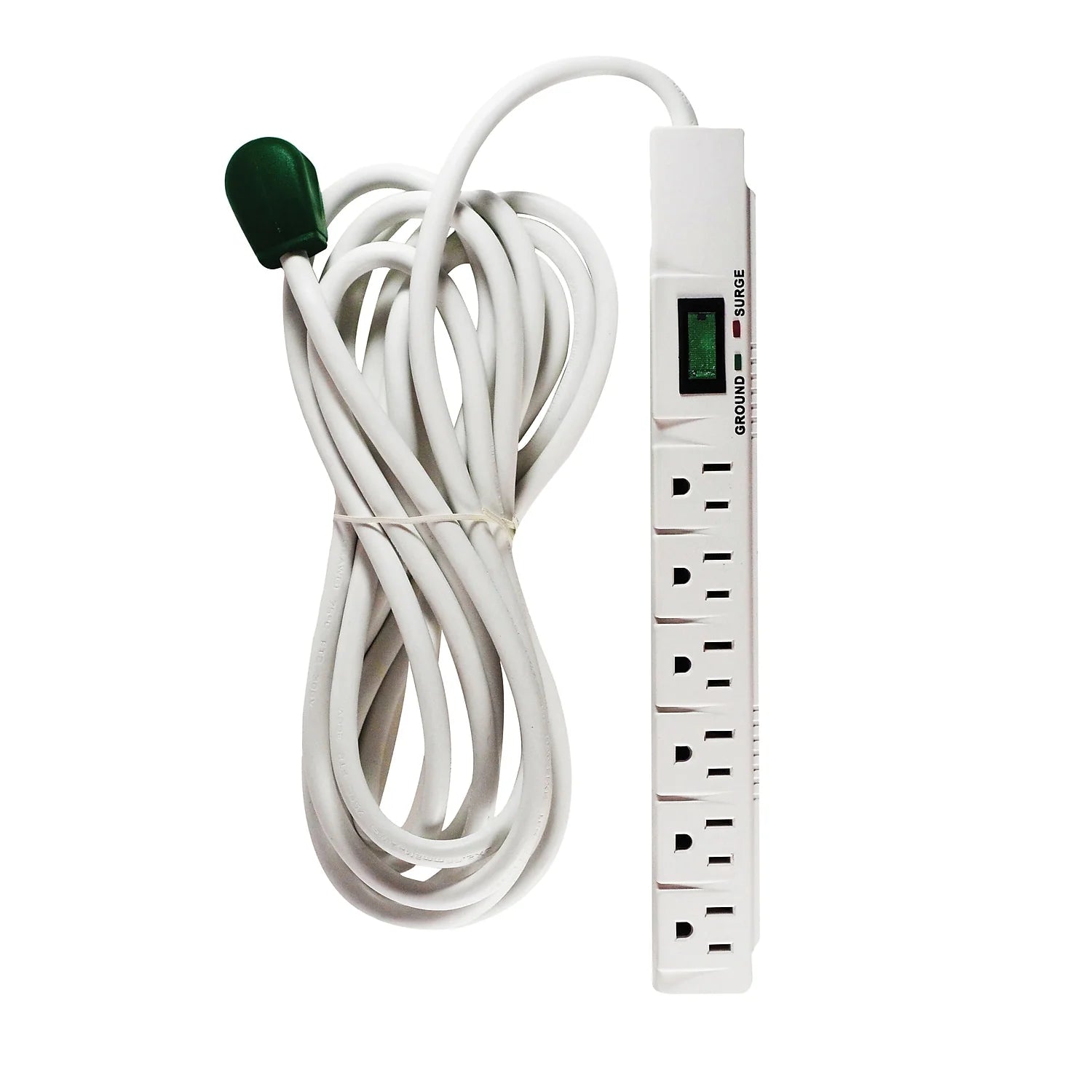(GG-16315-15) 6 Outlet Surge Protector, 1200 Joules, White, 15 Ft Cord