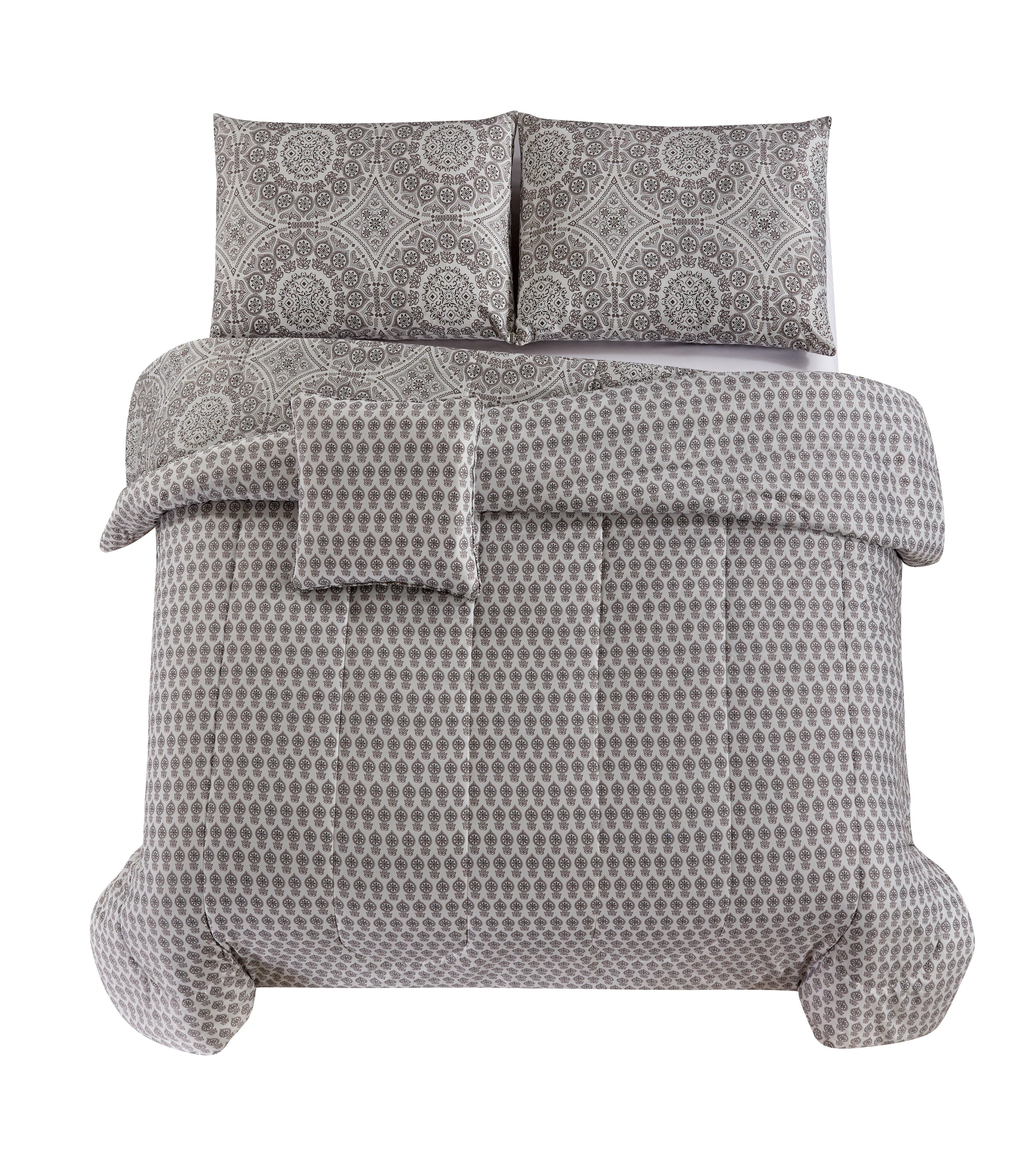 Microfiber Reversible King Bedding Comforter Set, 5 Pc Comforter Duvet Insert Set