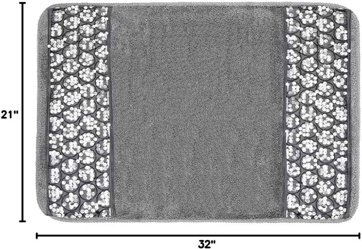 , Silver Sinatra, Bath Rug (230819) 21 X 32 Inches