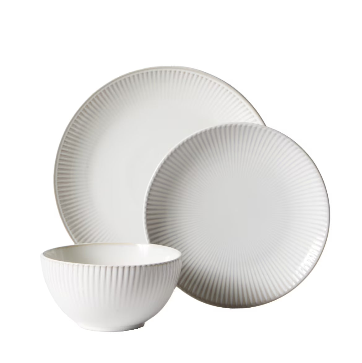 Sawyer 12-Piece Stoneware Dinnerware Set Cream