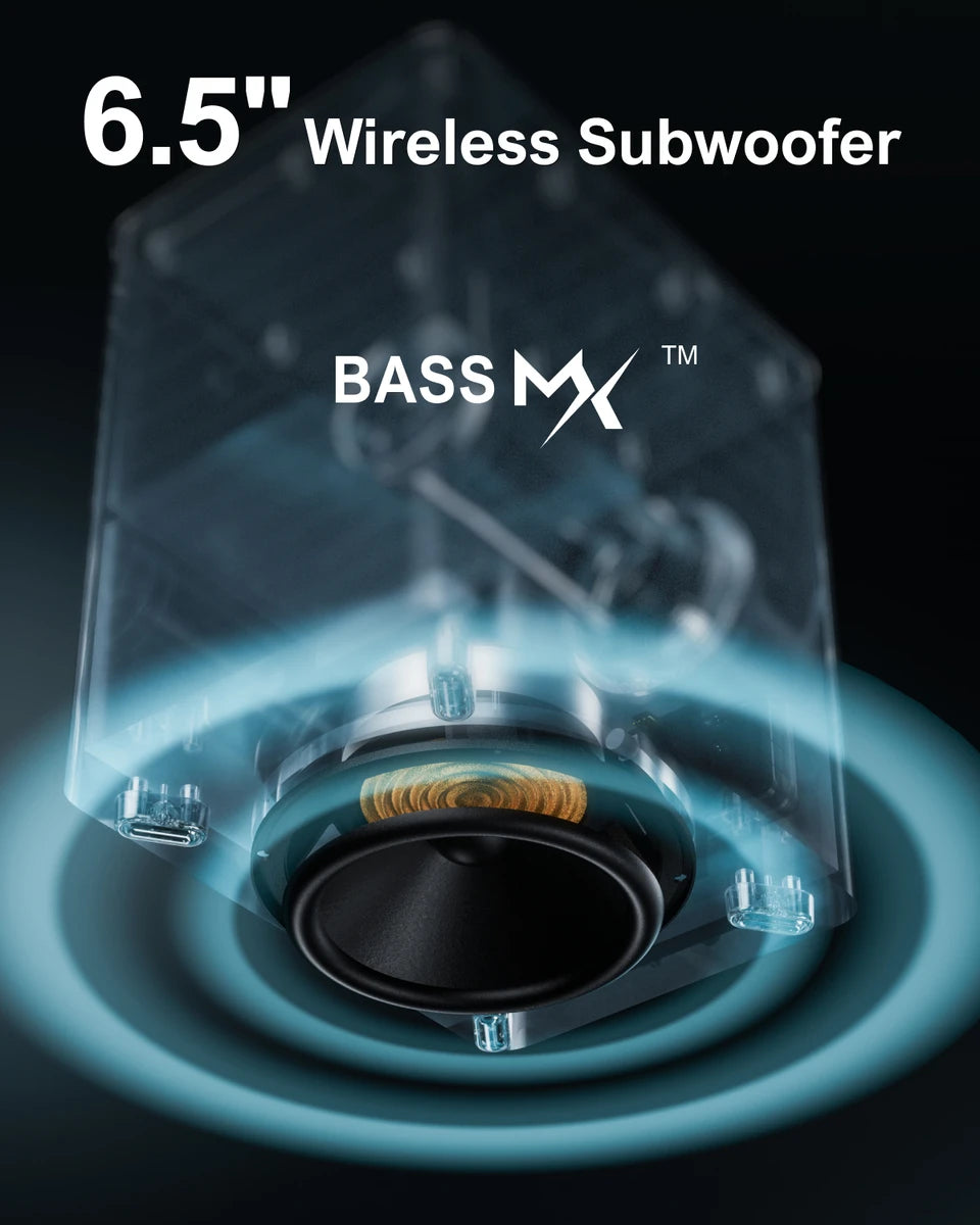 7.1 Surround Soundbar, 3D Virtual Surround Sound System with Subwoofer,2 Rear Speakers, Home Theater TV Speakers,Black