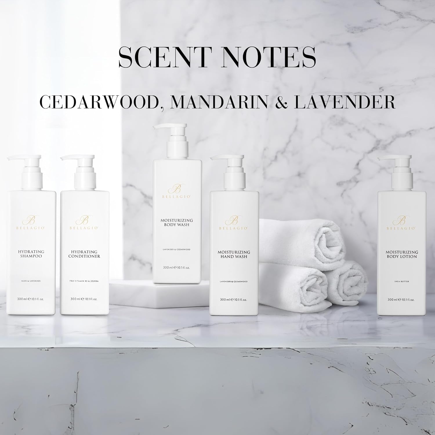 Moisturizing Body Lotion - Hydrating Shea Butter - Scented with Cedarwood, Green Mandarin, Lavender - Vegas Hotel Body Lotion - 10 Oz