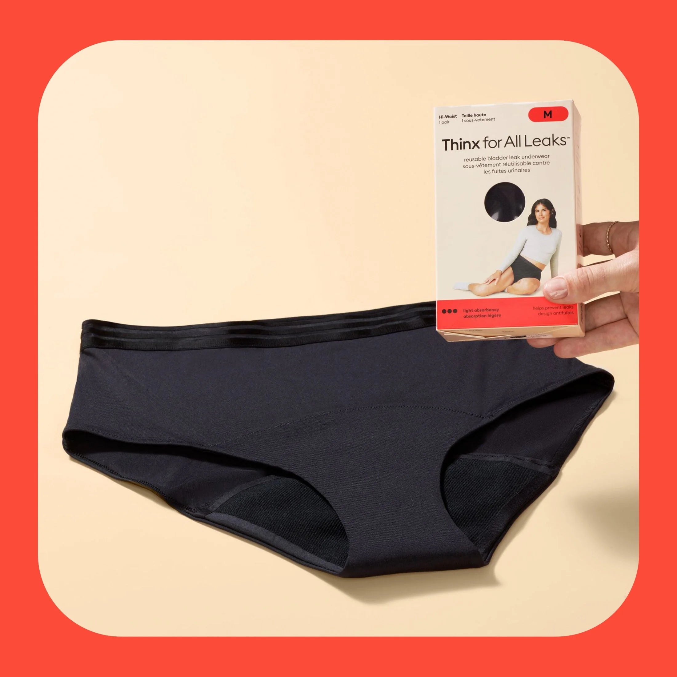 (2 Pack)  for All Leaks Women’S Hi-Waist Incontinence Underwear, Size Medium, Black