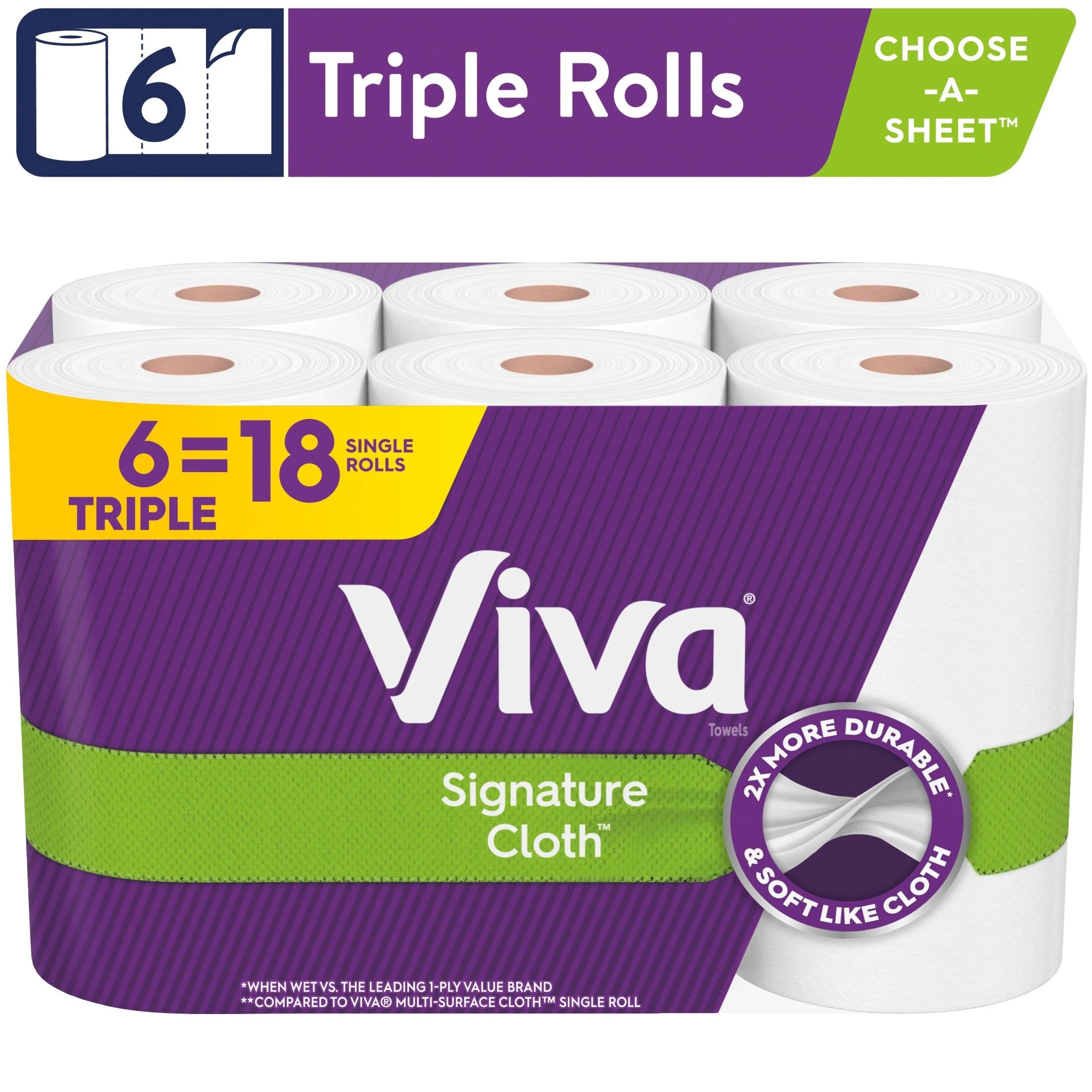 Signature Cloth Paper Towels, 6 Triple Rolls