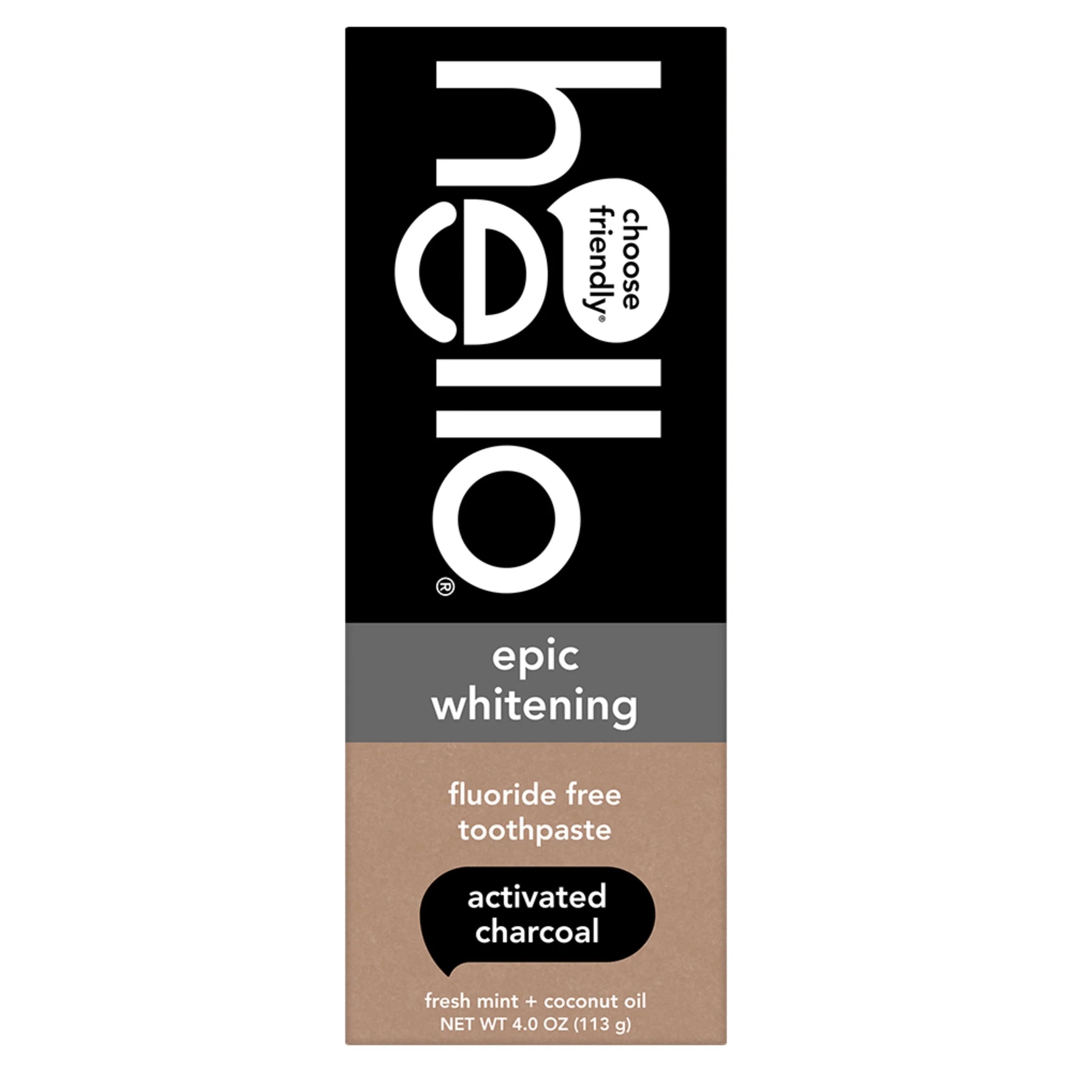 Epic Whitening Charcoal Fluoride Free Toothpaste, Fresh Mint, 4.0 Oz Tube