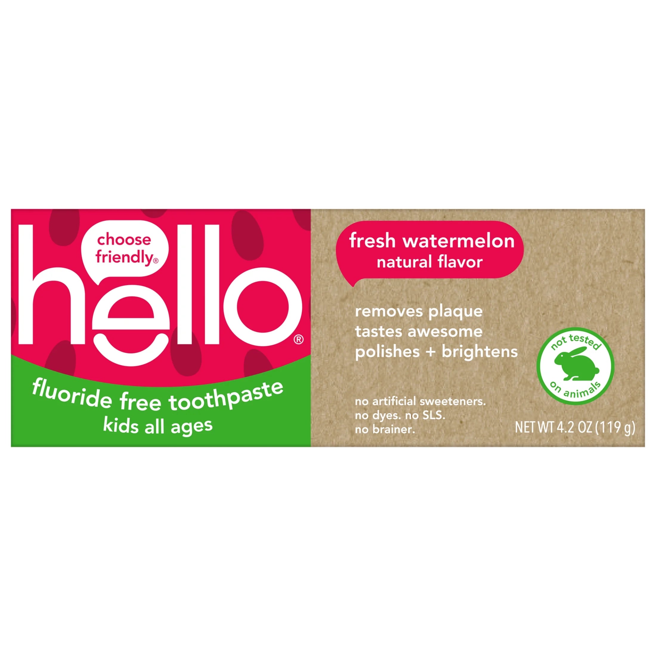 Fresh Watermelon Fluoride Free Kids Toothpaste, 4.2 Oz Tube