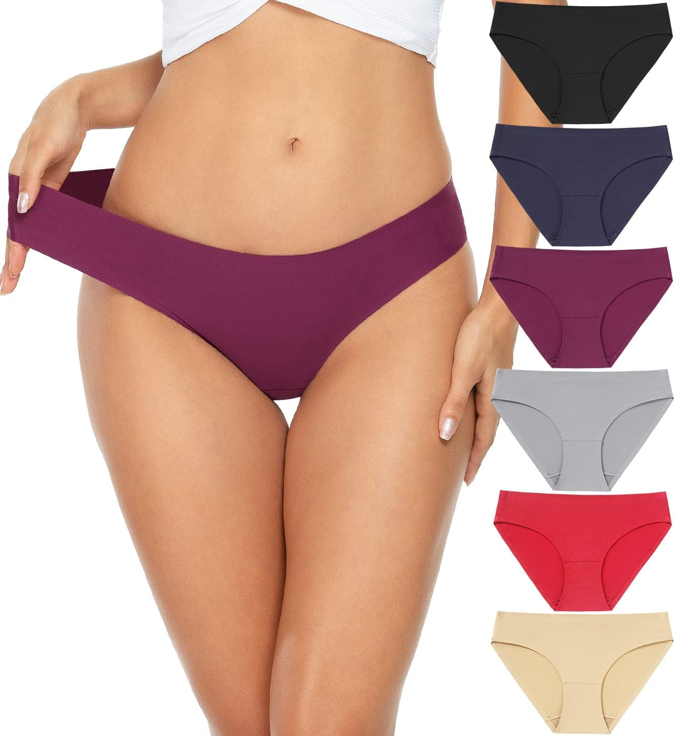 Women'S Seamless Underwear Bikini Panties Fashionable Invisible Panty Multiple Packs