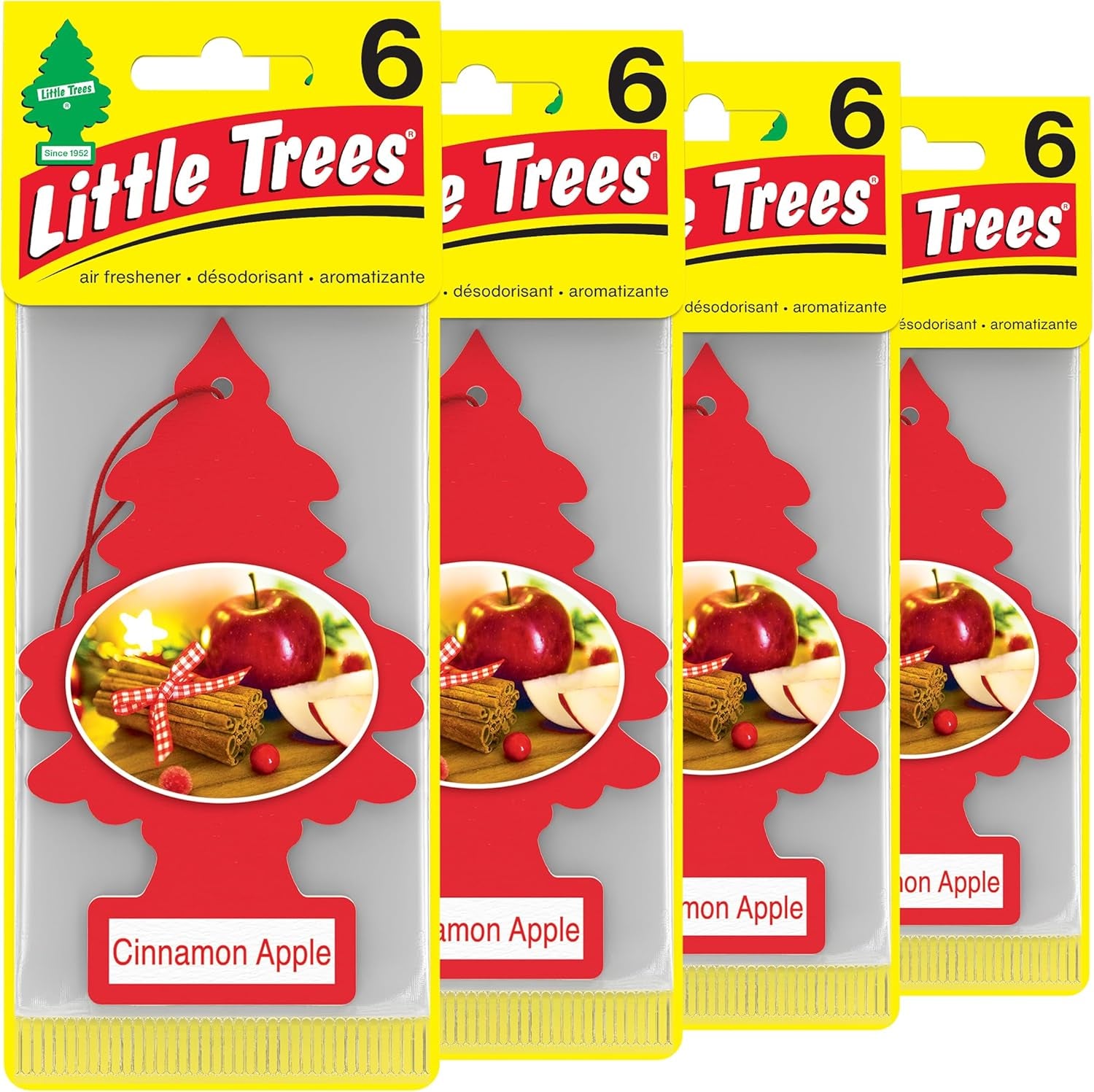 Car Air Freshener | Hanging Tree Provides Long Lasting Scent for Auto and Home | Cinnamon Apple, 24 Air Fresheners
