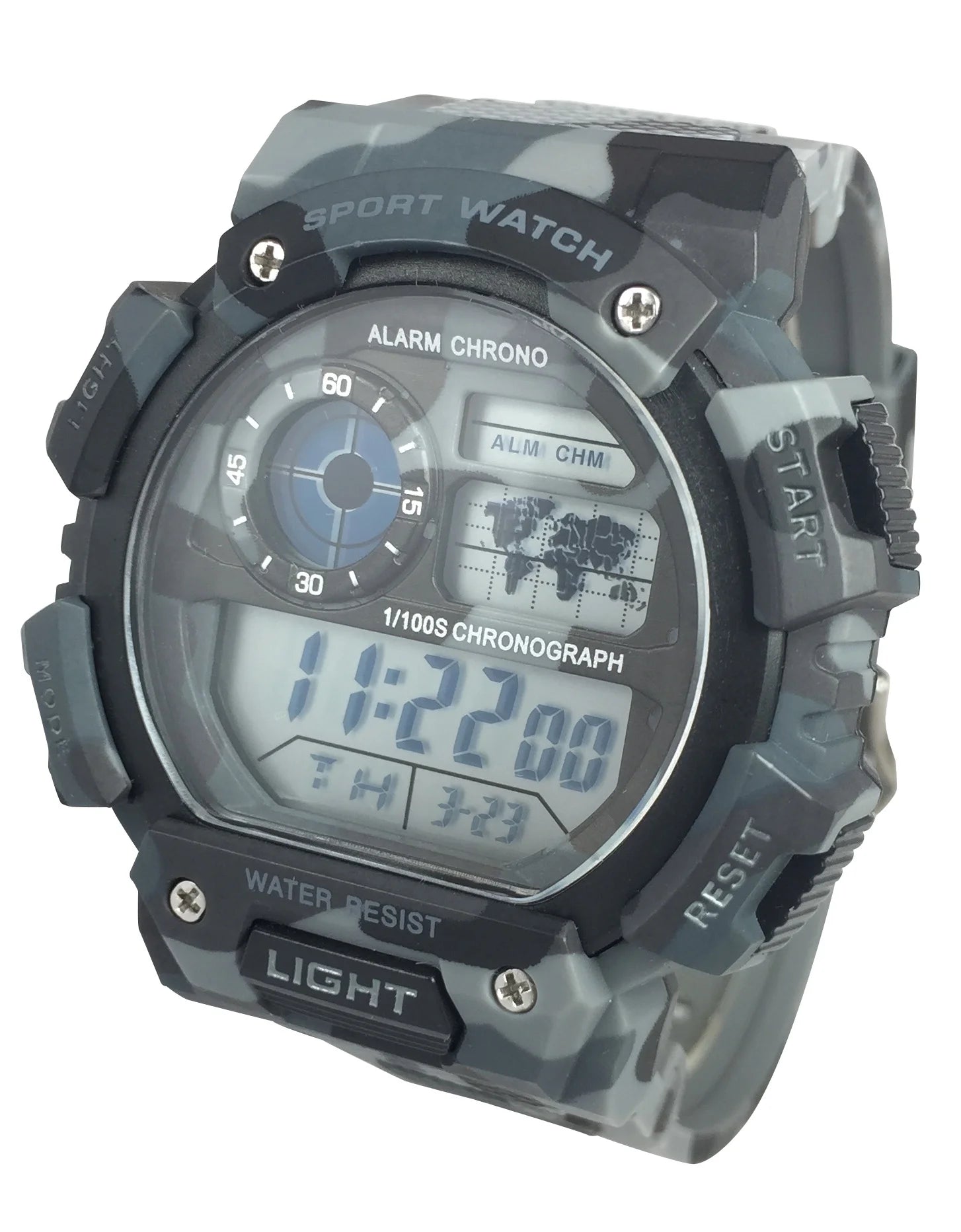 Men'S Digital Sport Wristwatch Plastic Strap