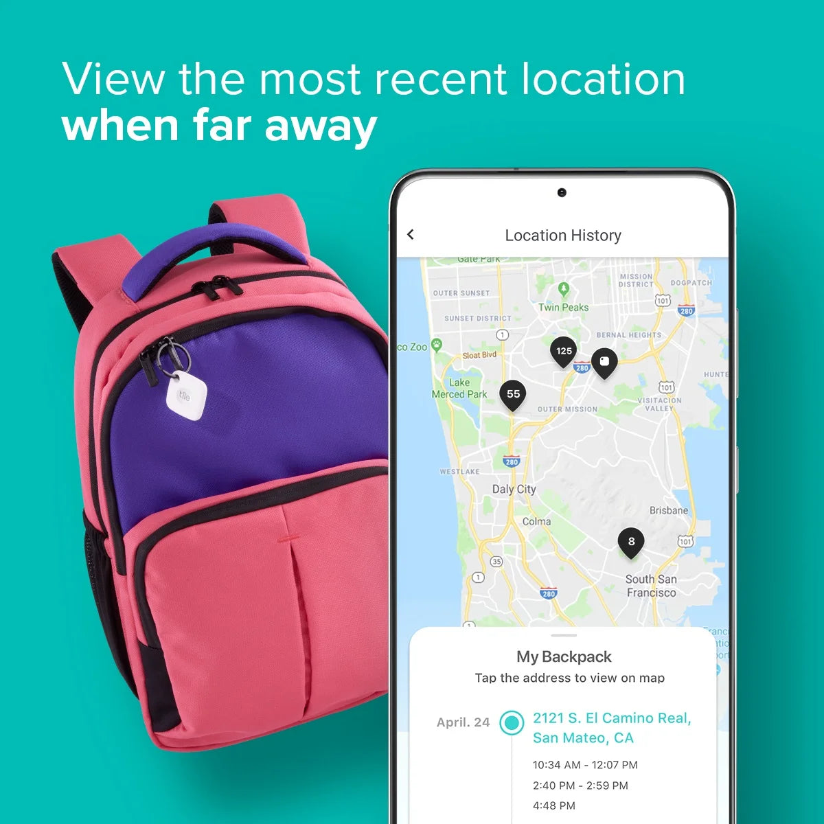 Mate (2022) 1-Pack, White. Bluetooth Tracker, Keys Finder and Item Locator; up to 250 Ft. Range.