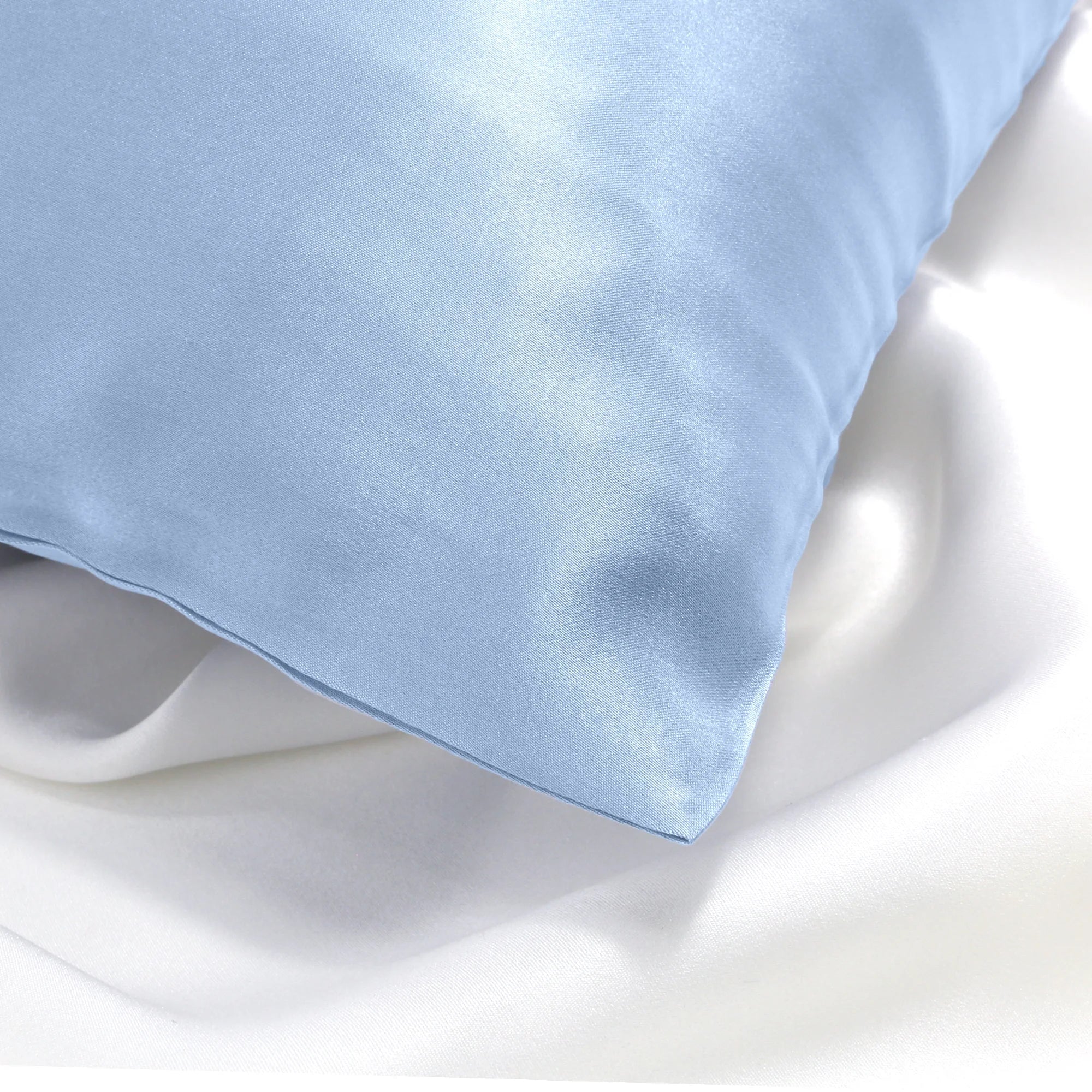 Satin Pillowcase for Hair and Face Beauty, Queen/Standard, 1 Pack, Blue