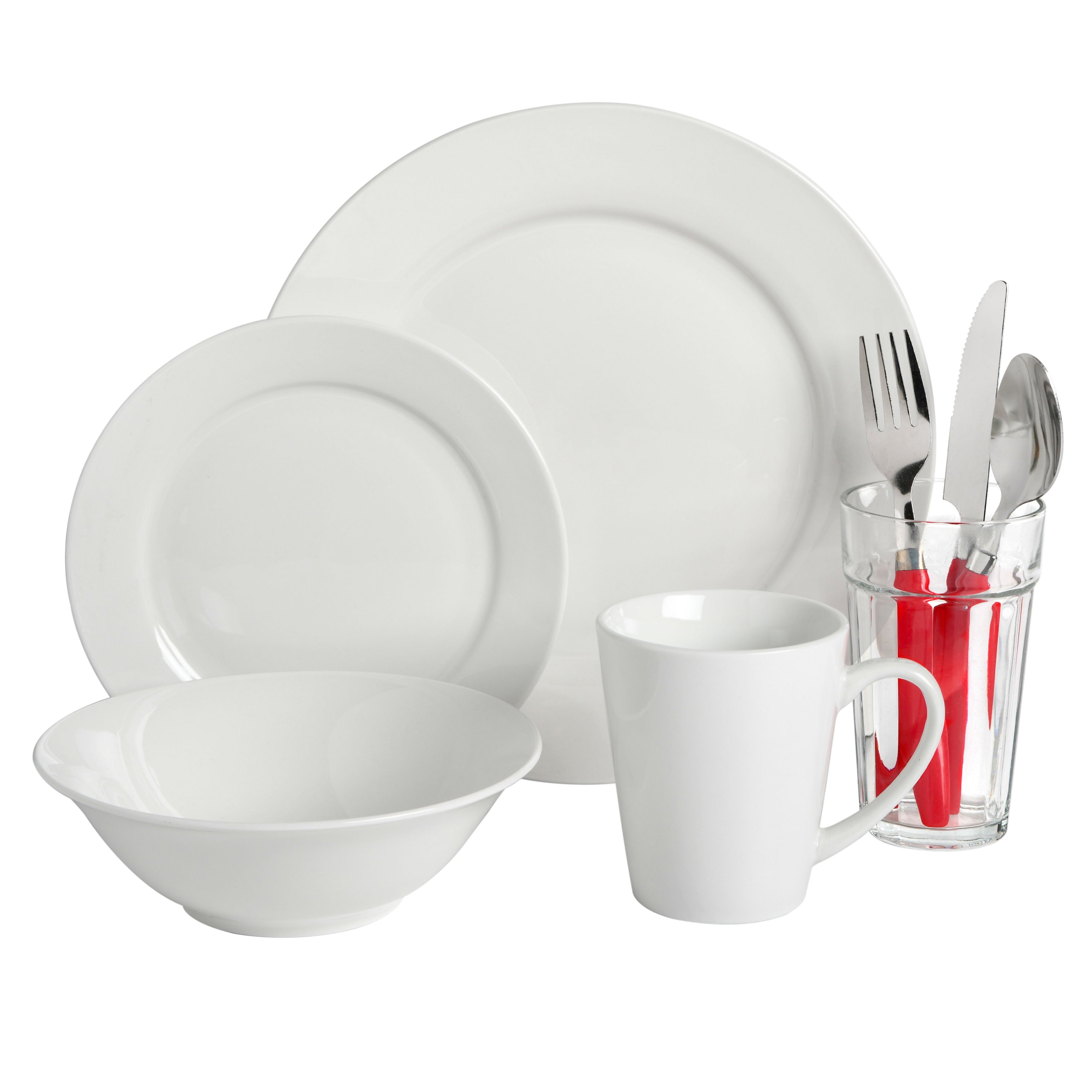 Regal White II 32-Piece Dinnerware Combo Set, White
