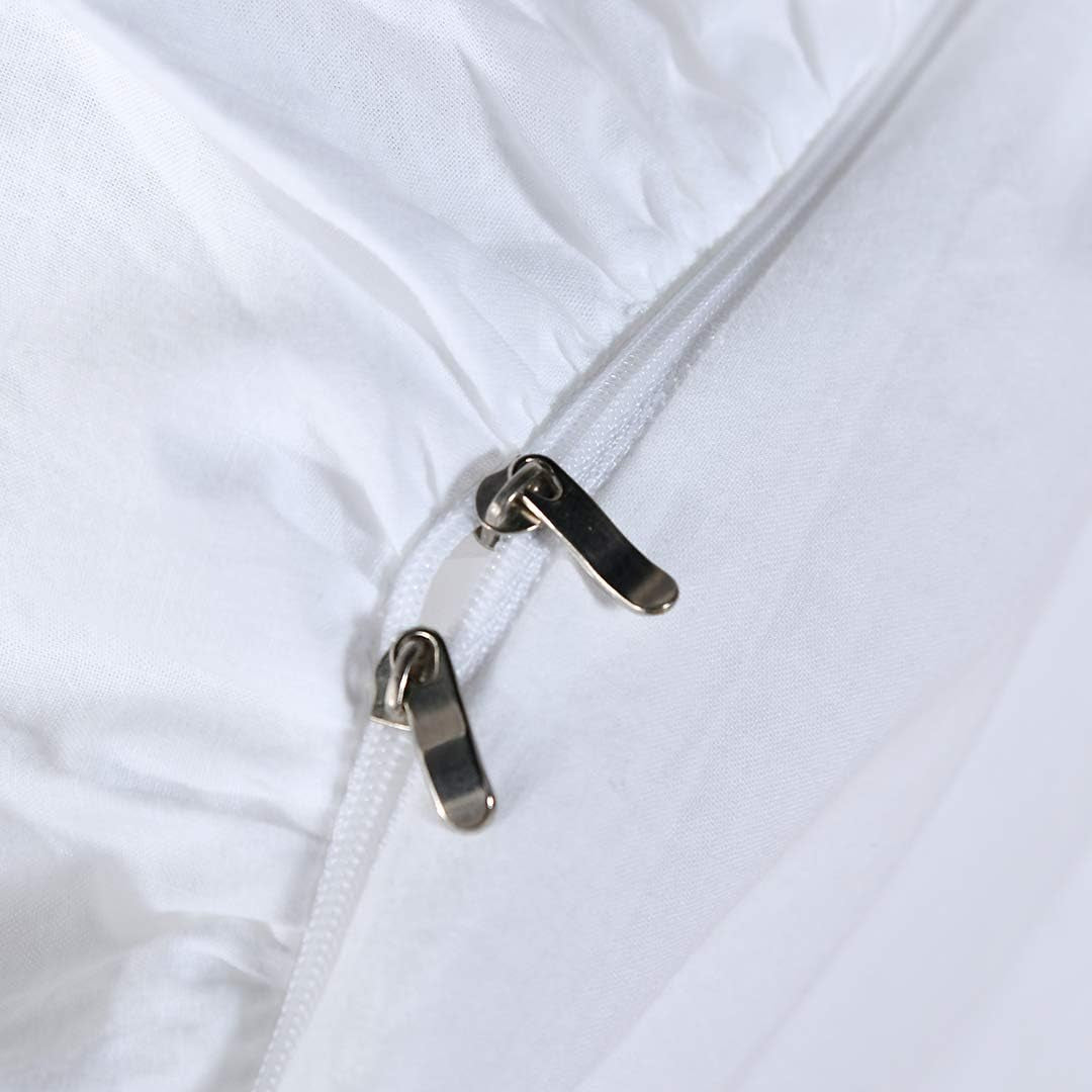 Washed Cotton Ruffled King Duvet Cover Set,Vintage White Shabby Boho Chic Ruffle Farmhouse Bedding Comforter Quilt Cover 3 Pieces Aesthetic French Country Cottage King Bedding