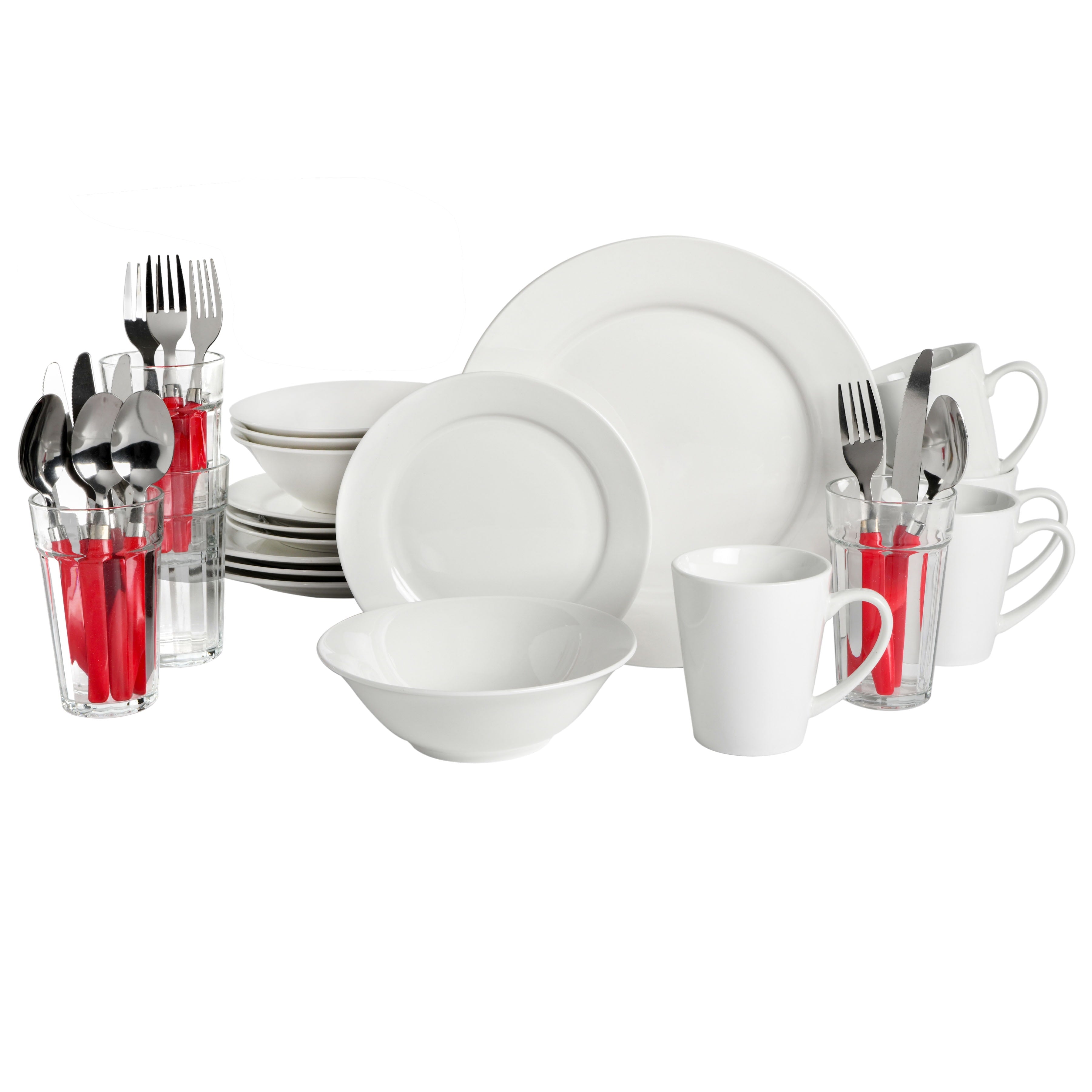 Regal White II 32-Piece Dinnerware Combo Set, White