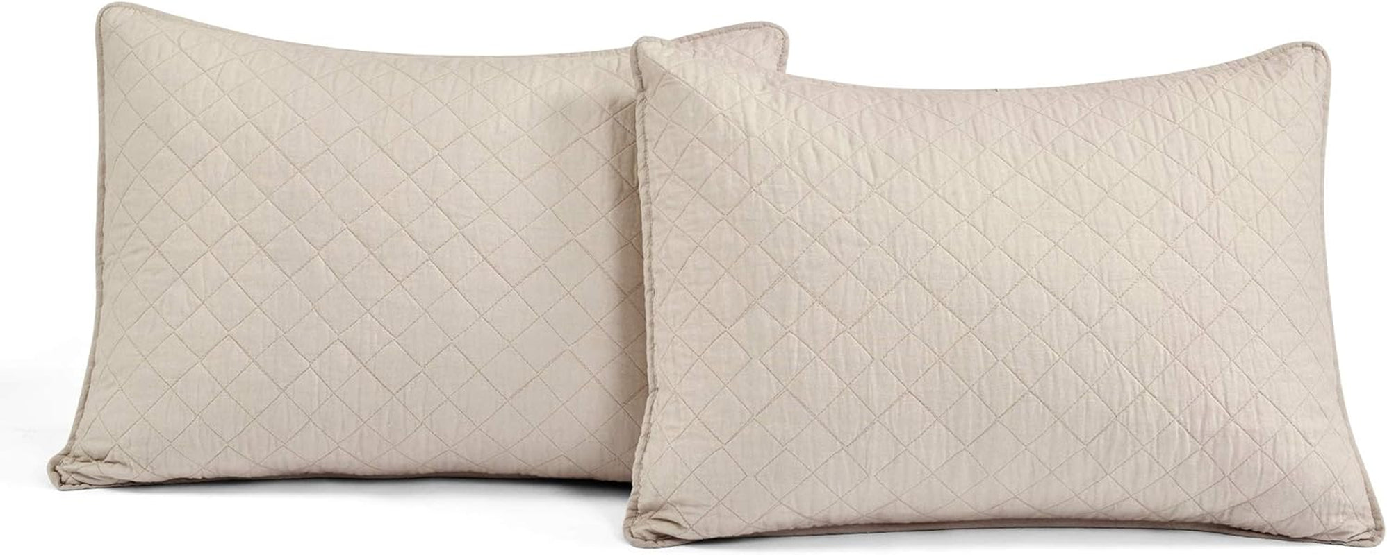 Ava Quilt Diamond Pattern Solid 3 Piece Oversized Bedding Blanket Bedspread Set - King - Neutral