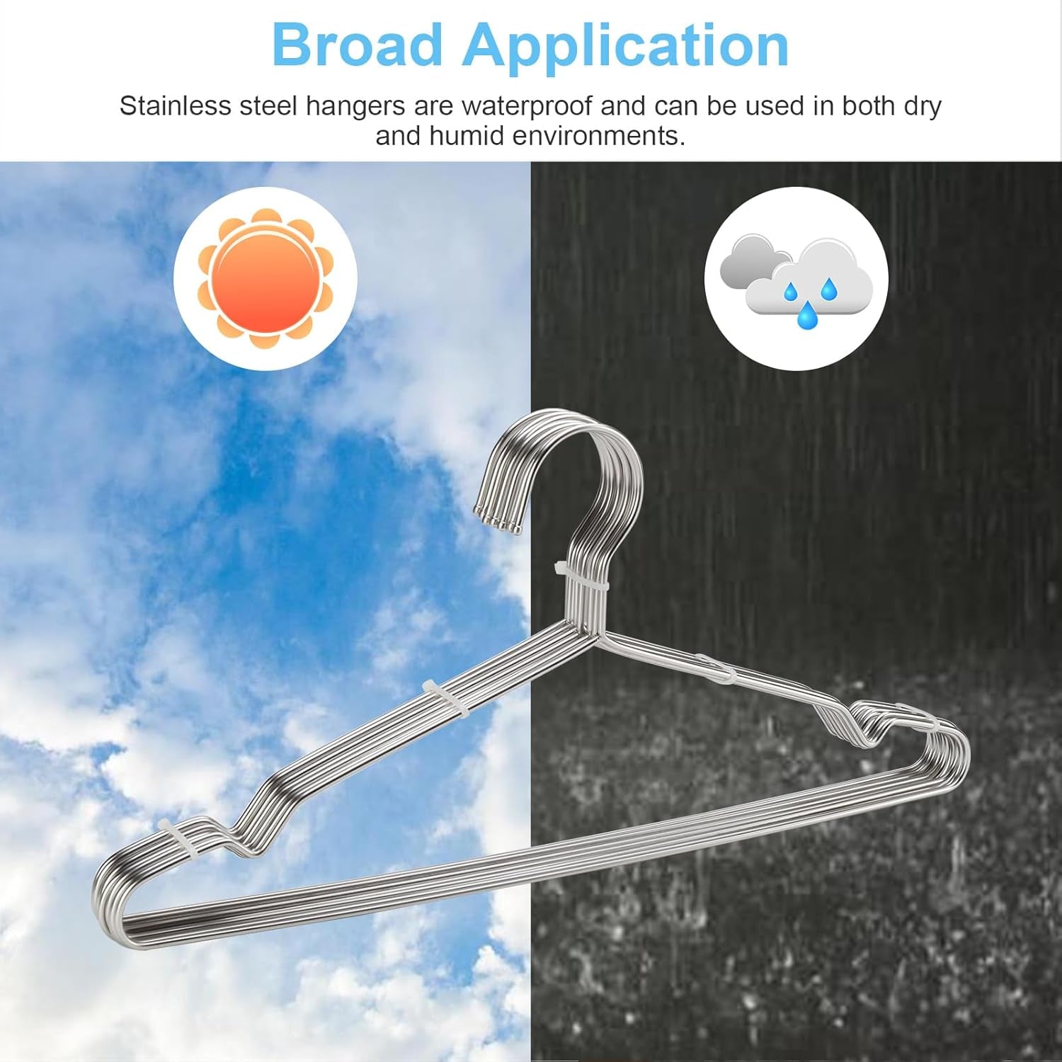 Coat Hangers 40 Pack Clothes Hangers,  Metal Hanger Heavy Duty Wire Hangers with Non Slip Notch, Ultra Thin Stainless Steel Hanger Space Saving Clothing 16.5 Inch