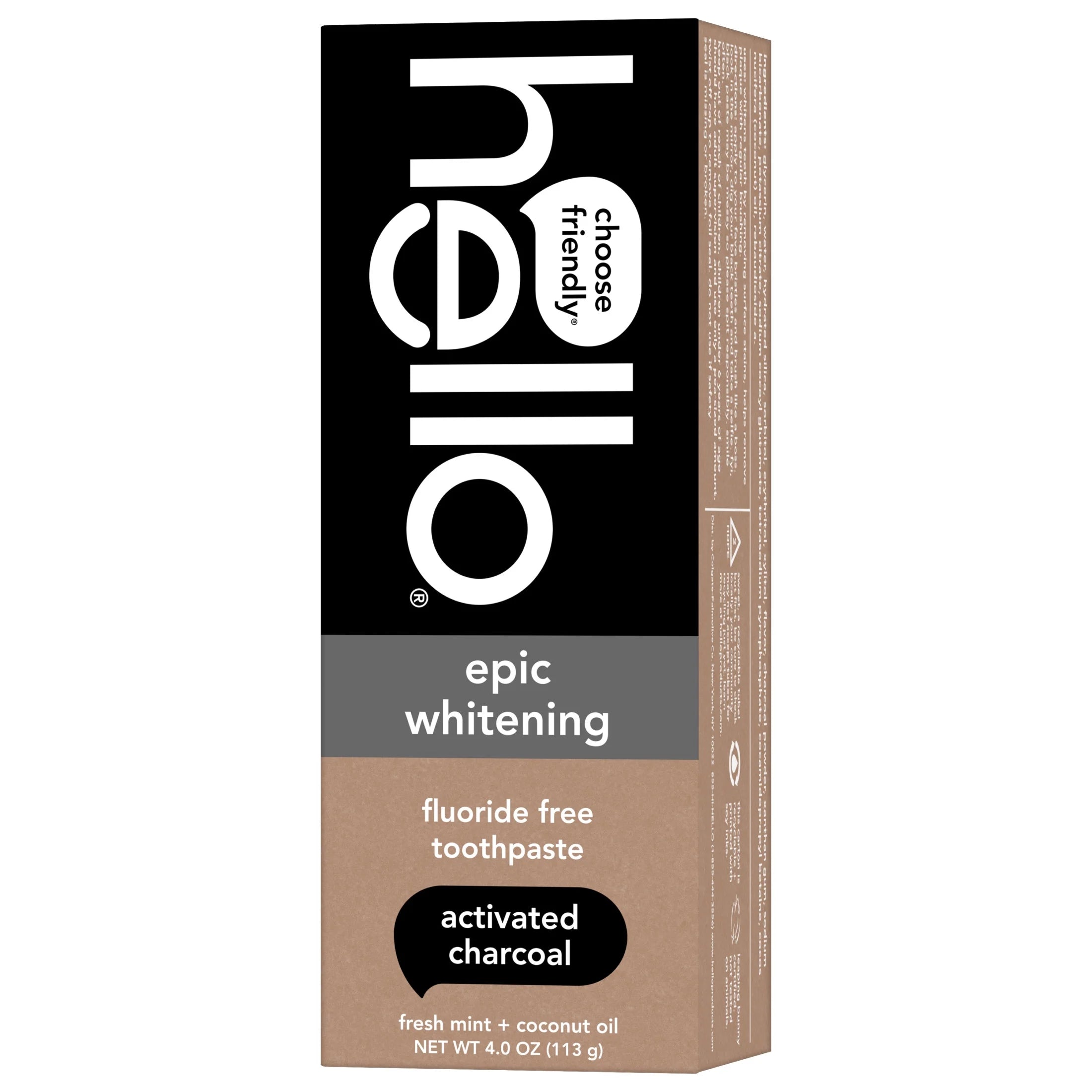 Epic Whitening Charcoal Fluoride Free Toothpaste, Fresh Mint, 4.0 Oz Tube