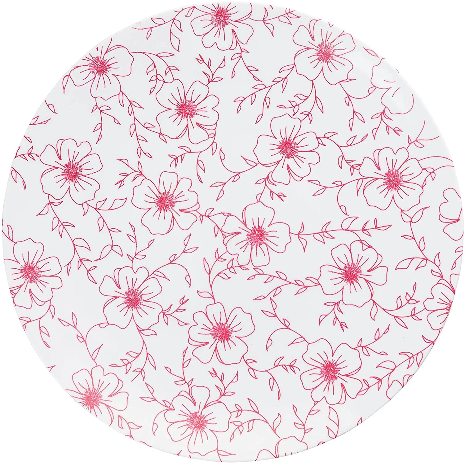 Wedding Dinner Combo 60 Piece Heavy Duty Plastic Disposable Dinnerware Set. Includes 20 Dinner Plates, 20 Appetizer/Dessert Plates & 20 Soup Bowls - Flora Design