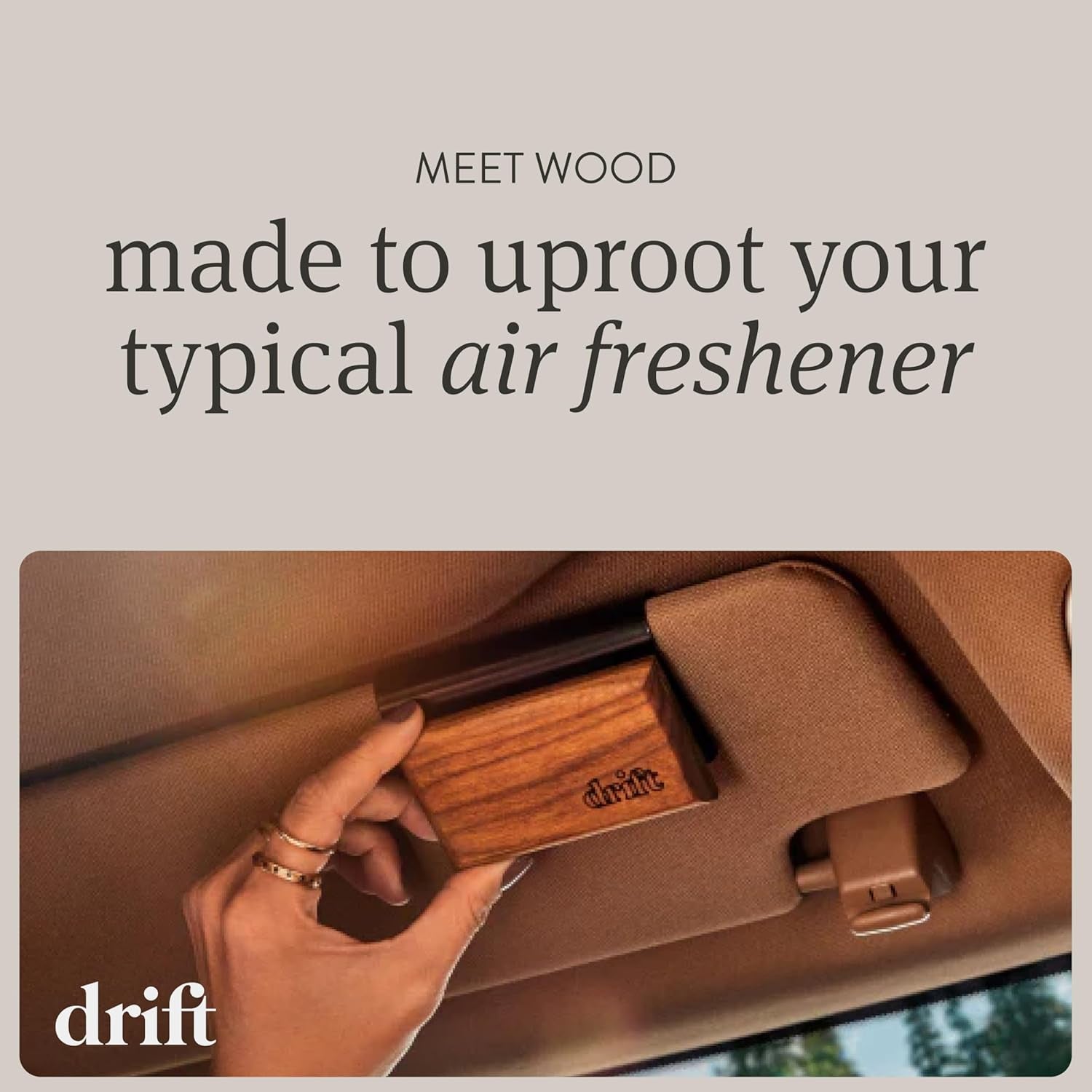 Drift Car Air Freshener - Wood Air Freshener - Car Odor Eliminator - Amber Scent