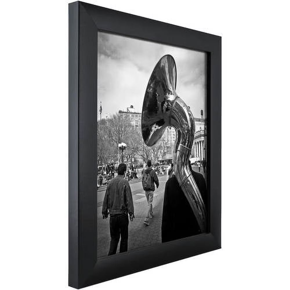 11X17 Picture Frame - Black Style 1"WB3 1 Inch MDF Moulding - Wall Display Frame for Art, Posters, or Photos