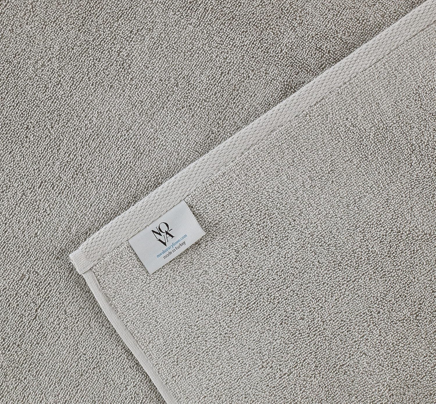 - Hotel Quality Turkish Towel Set for Bathroom (4 Pcs Hand Towel Set, Mirage Grey)